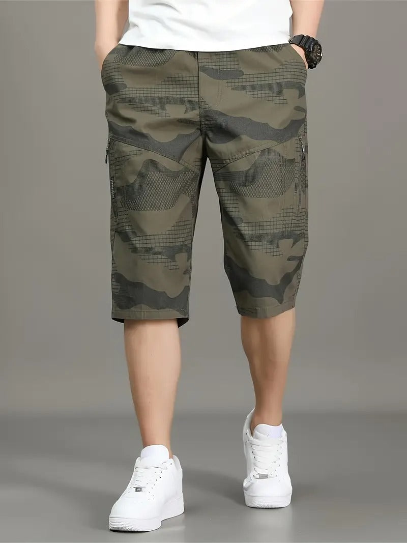 Men’s Green Camo Utility Cargo Shorts