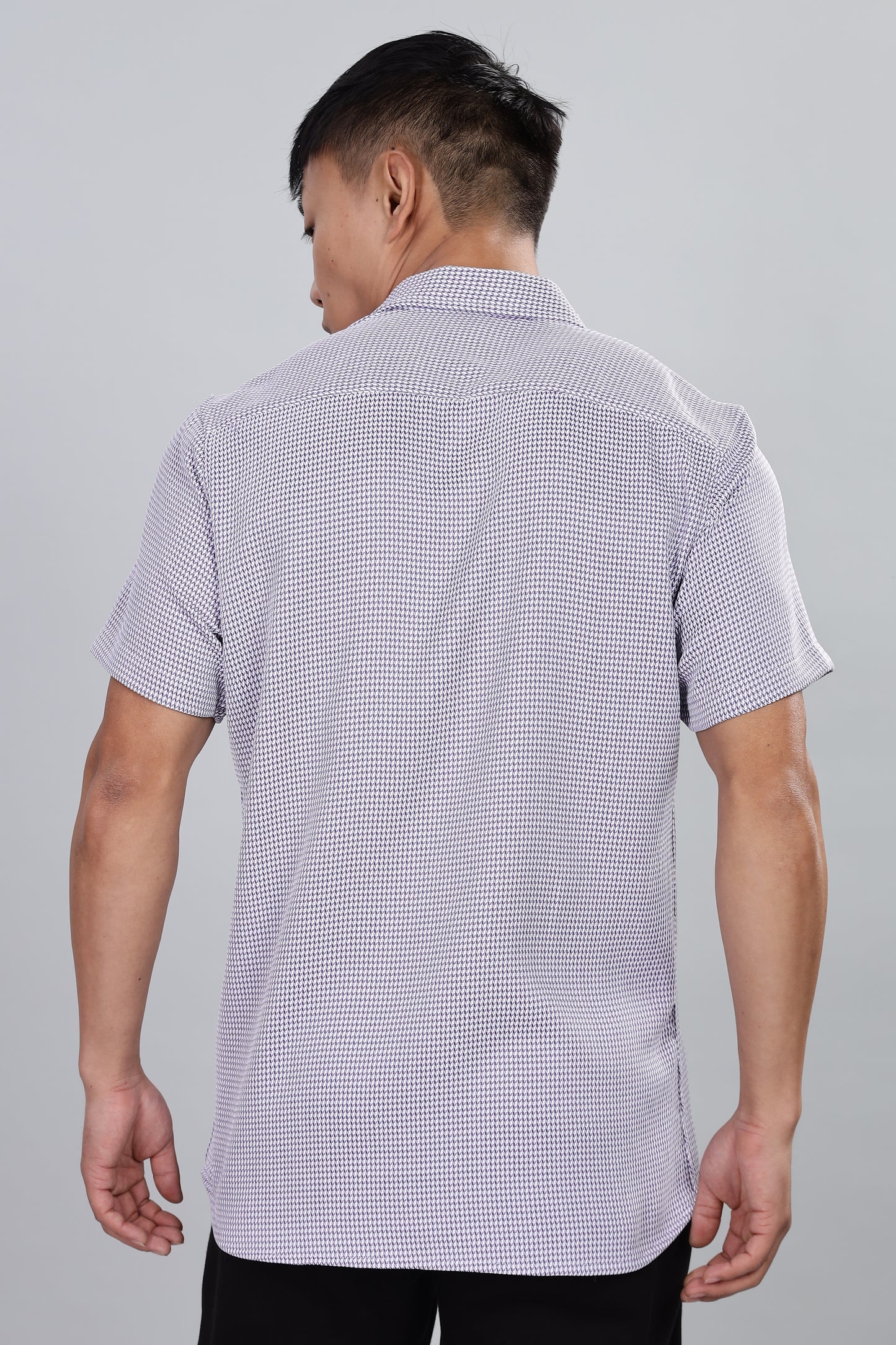 Men’s Short Sleeve Casual Shirt(Purple) – Premium Cotton Blend | Lightweight & Breathable