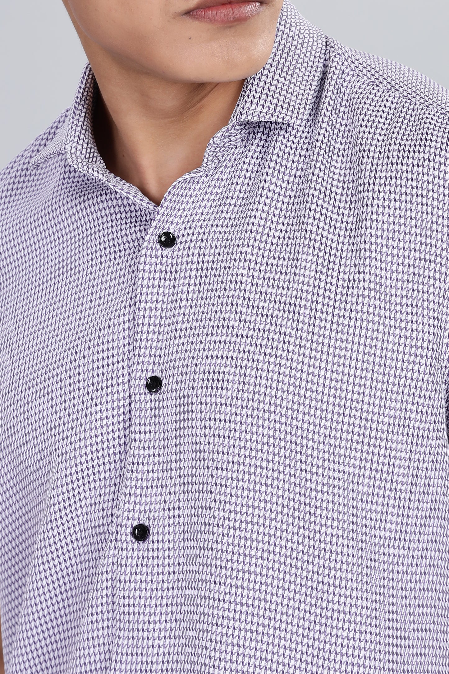 Men’s Short Sleeve Casual Shirt(Purple) – Premium Cotton Blend | Lightweight & Breathable