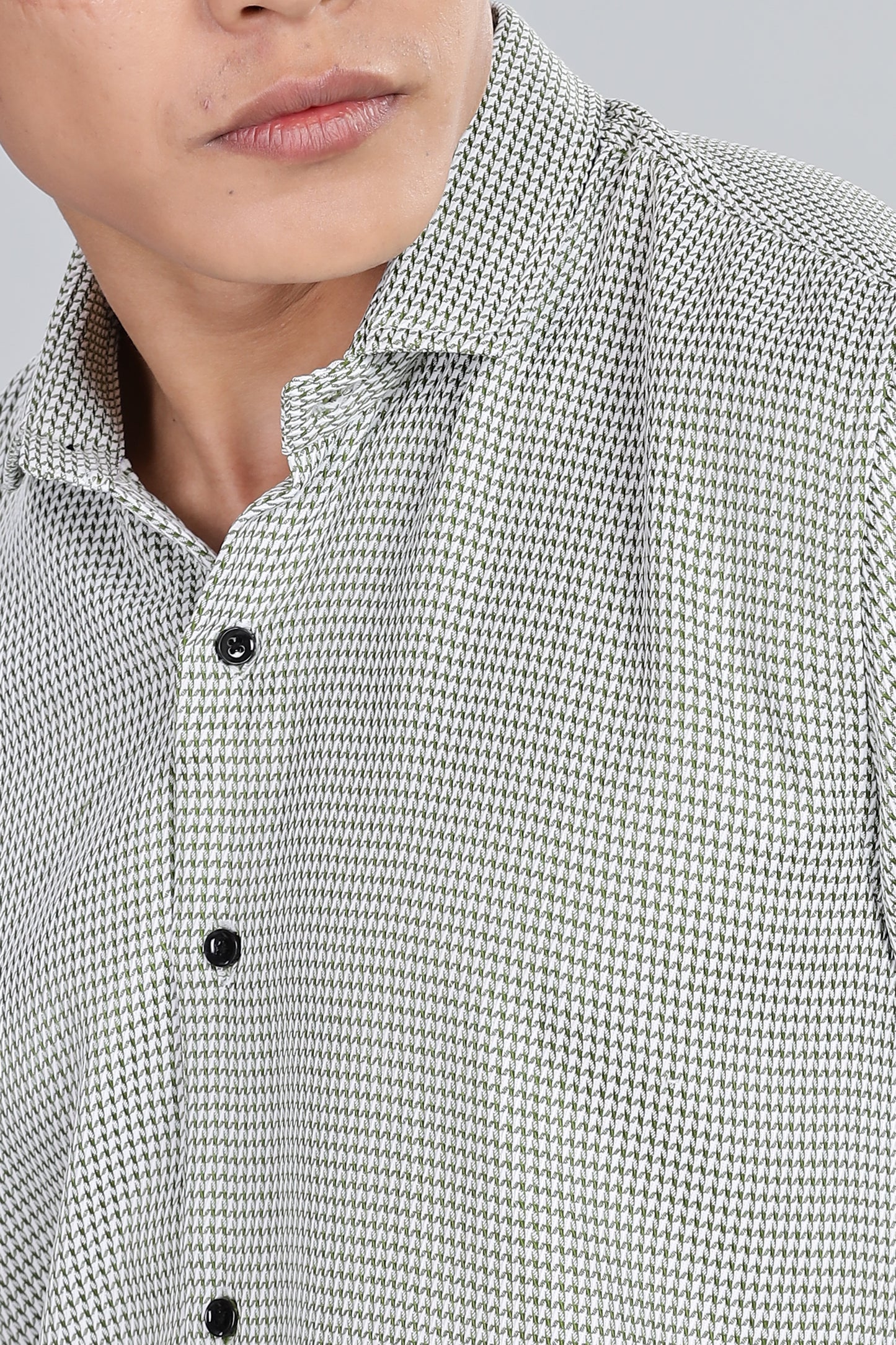 Men’s Short Sleeve Casual Shirt(Olive Green) – Premium Cotton Blend | Lightweight & Breathable