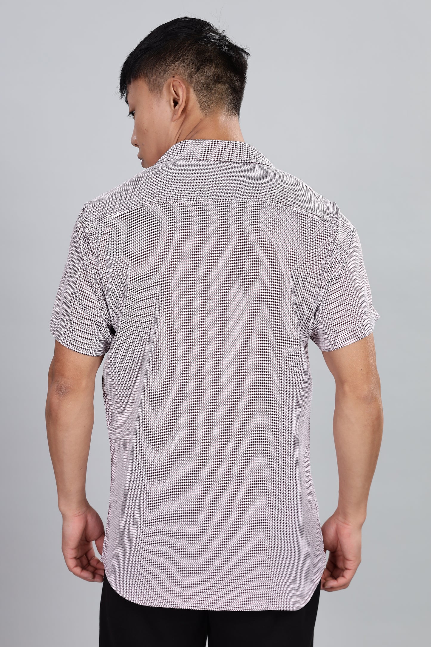 Men’s Short Sleeve Casual Shirt(Marron) – Premium Cotton Blend | Lightweight & Breathable