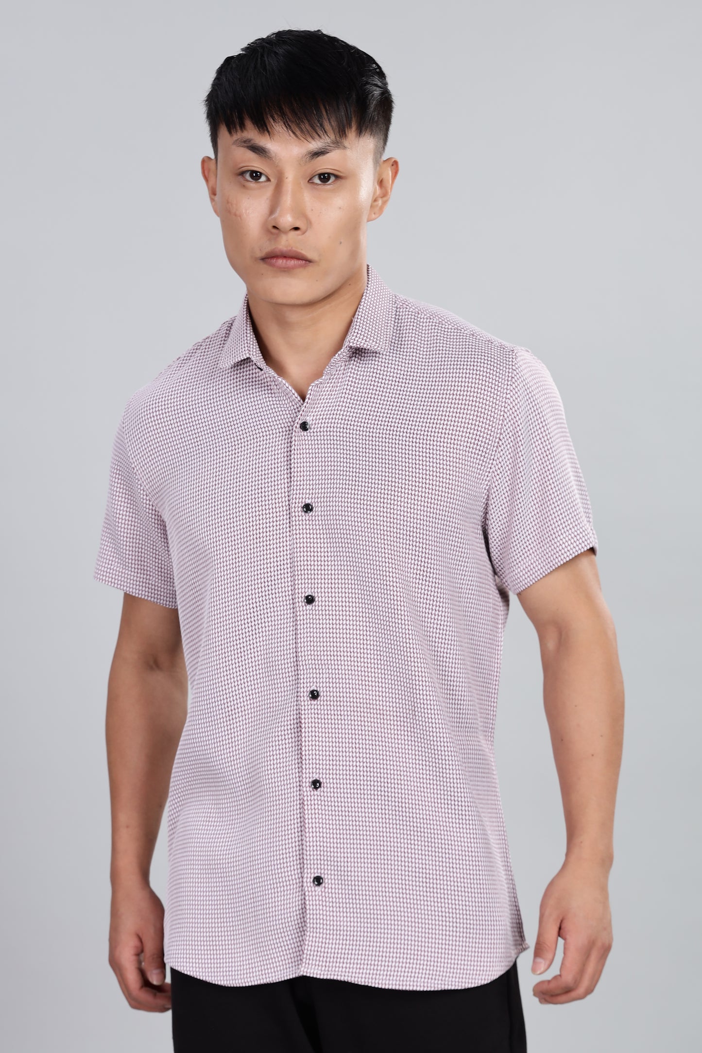 Men’s Short Sleeve Casual Shirt(Marron) – Premium Cotton Blend | Lightweight & Breathable