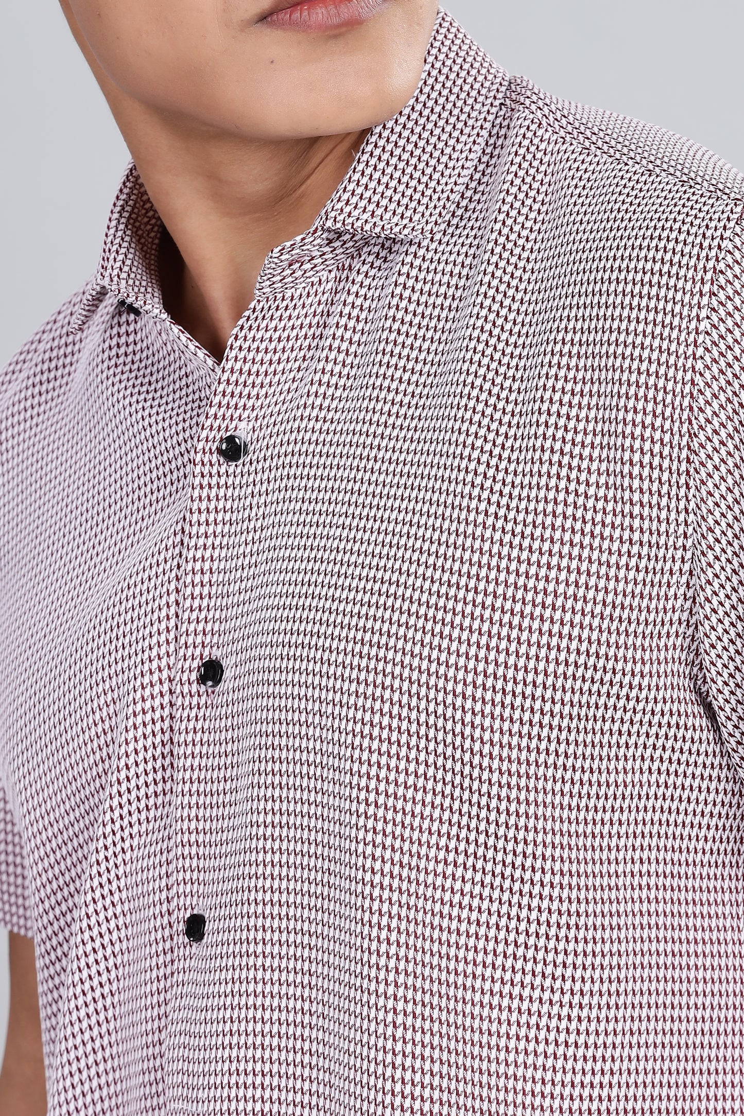 Men’s Short Sleeve Casual Shirt(Marron) – Premium Cotton Blend | Lightweight & Breathable