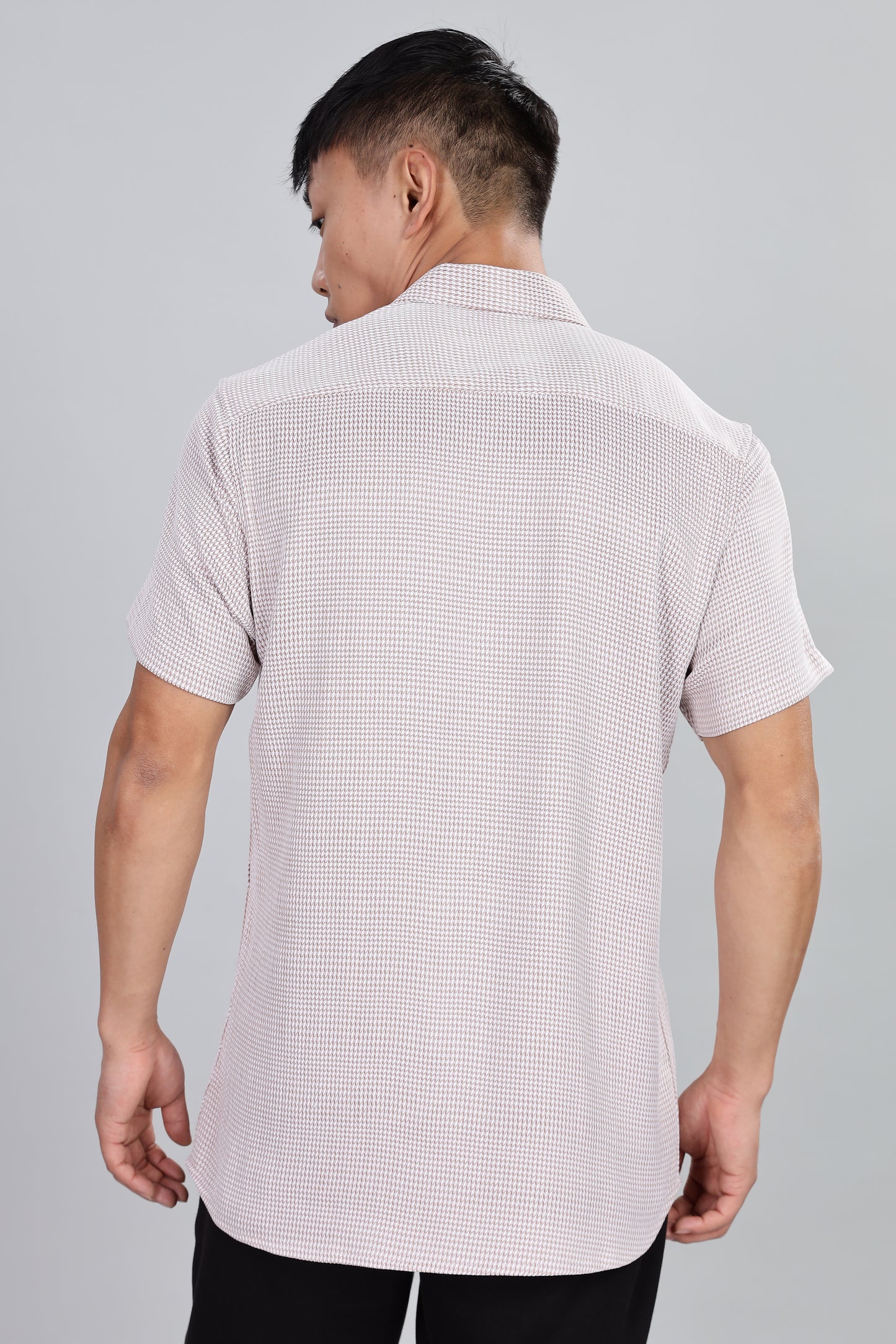 Men’s Short Sleeve Casual Shirt(BEIGE) – Premium Cotton Blend | Lightweight & Breathable