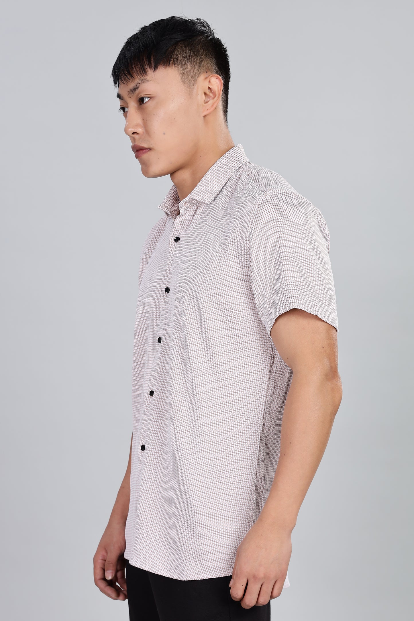 Men’s Short Sleeve Casual Shirt(BEIGE) – Premium Cotton Blend | Lightweight & Breathable