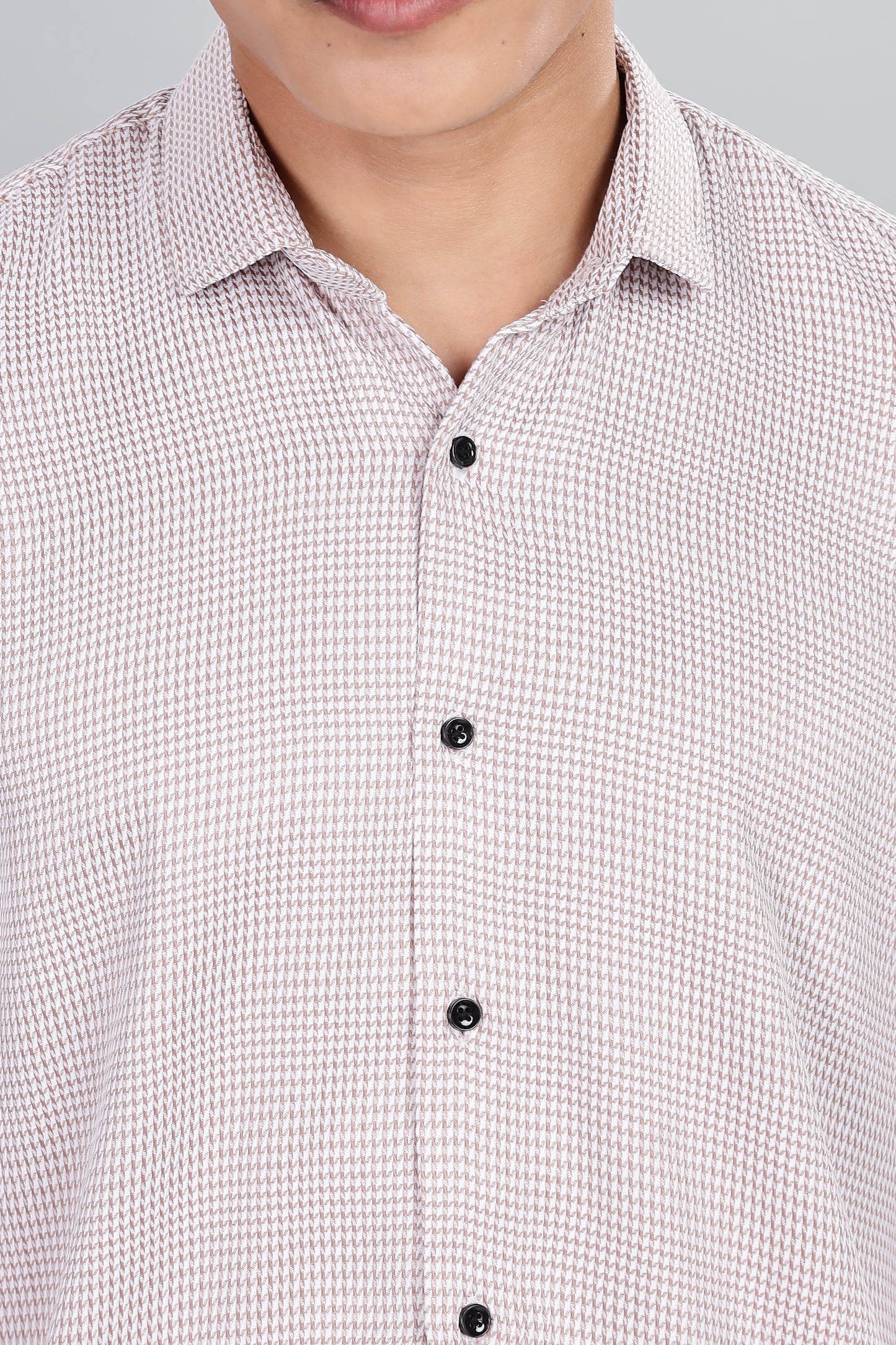 Men’s Short Sleeve Casual Shirt(BEIGE) – Premium Cotton Blend | Lightweight & Breathable