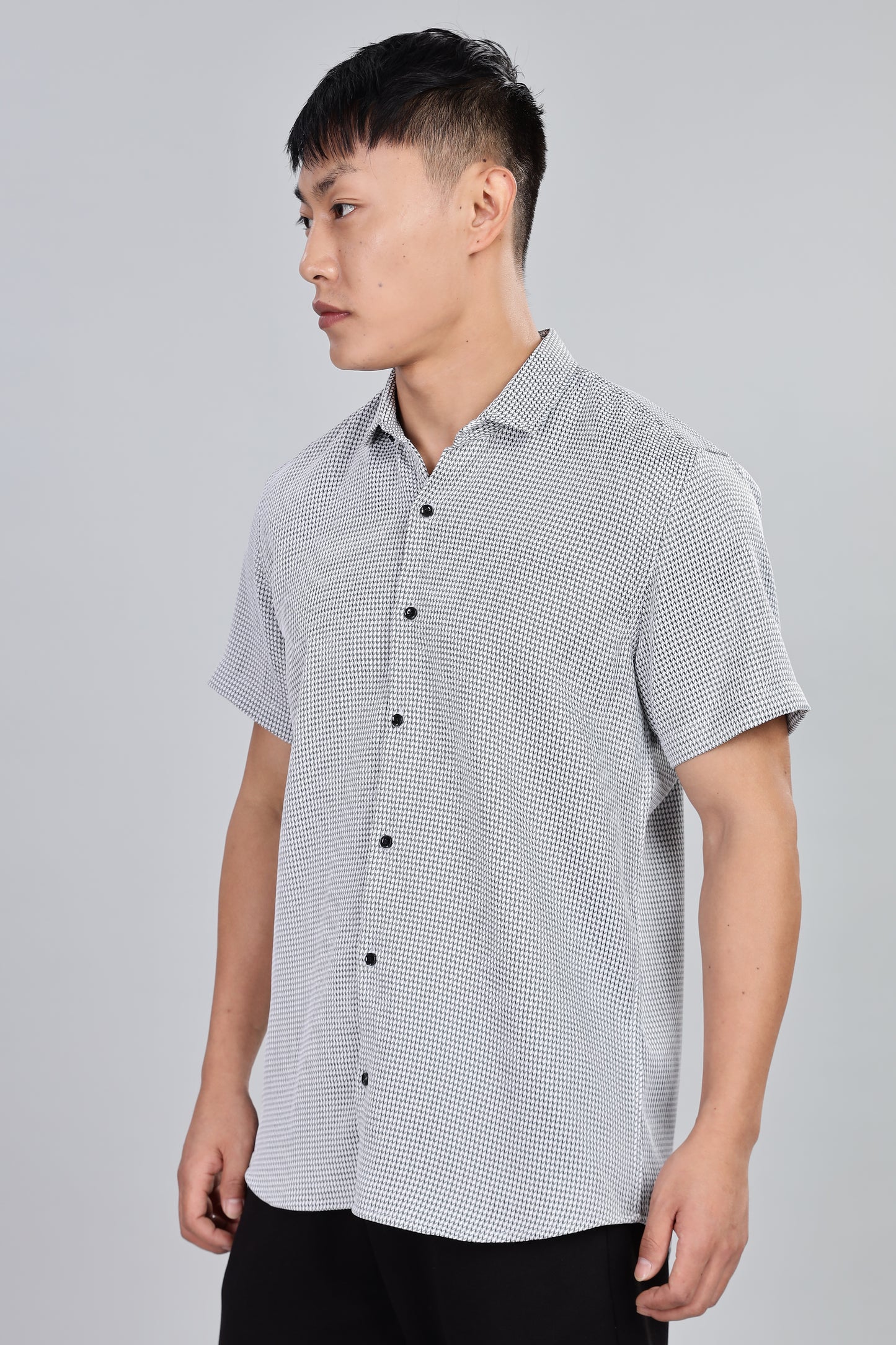 Men’s Short Sleeve Casual Shirt(BLACK) – Premium Cotton Blend | Lightweight & Breathable
