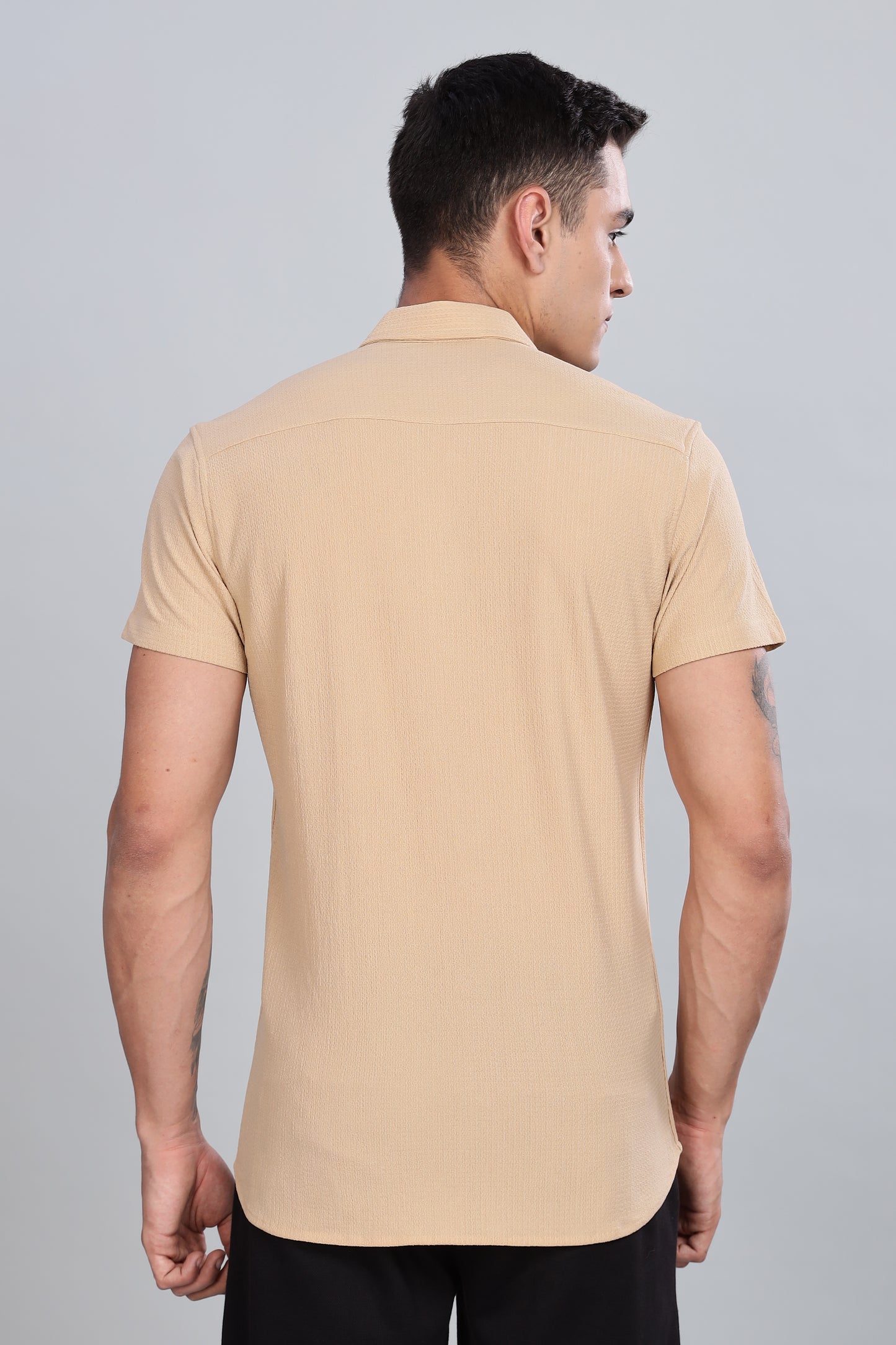 Beige Premium Cotton Blend Casual Shirt – Soft & Breathable Fabric