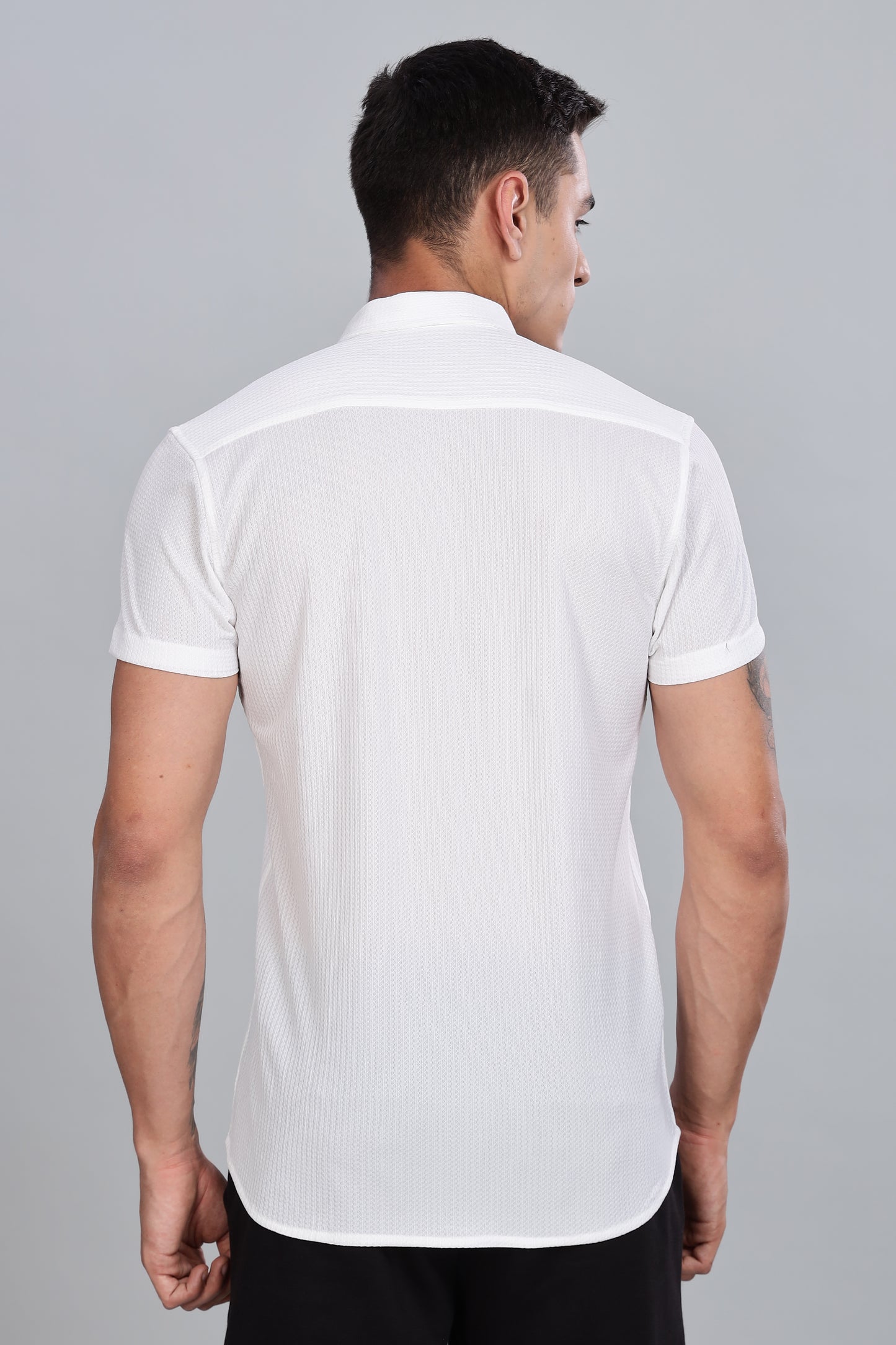 White Premium Cotton Blend Casual Shirt – Soft & Breathable Fabric
