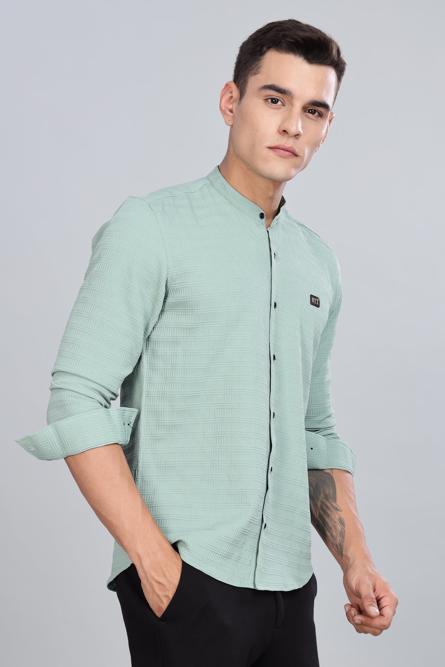 Mint Smart-Fit Spandex Shirt – Flexible & Long-Lasting