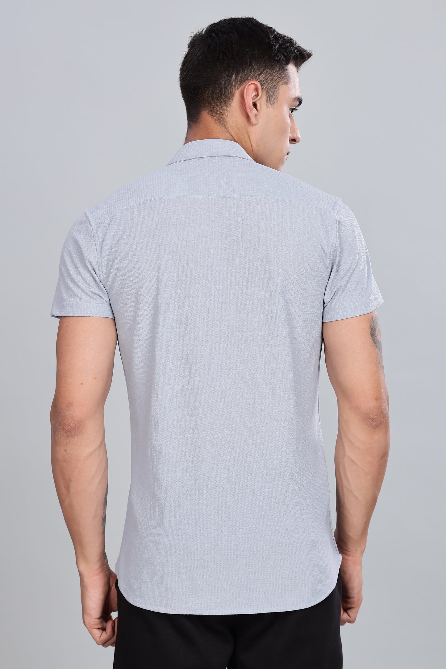 Grey Premium Cotton Blend Casual Shirt – Soft & Breathable Fabric