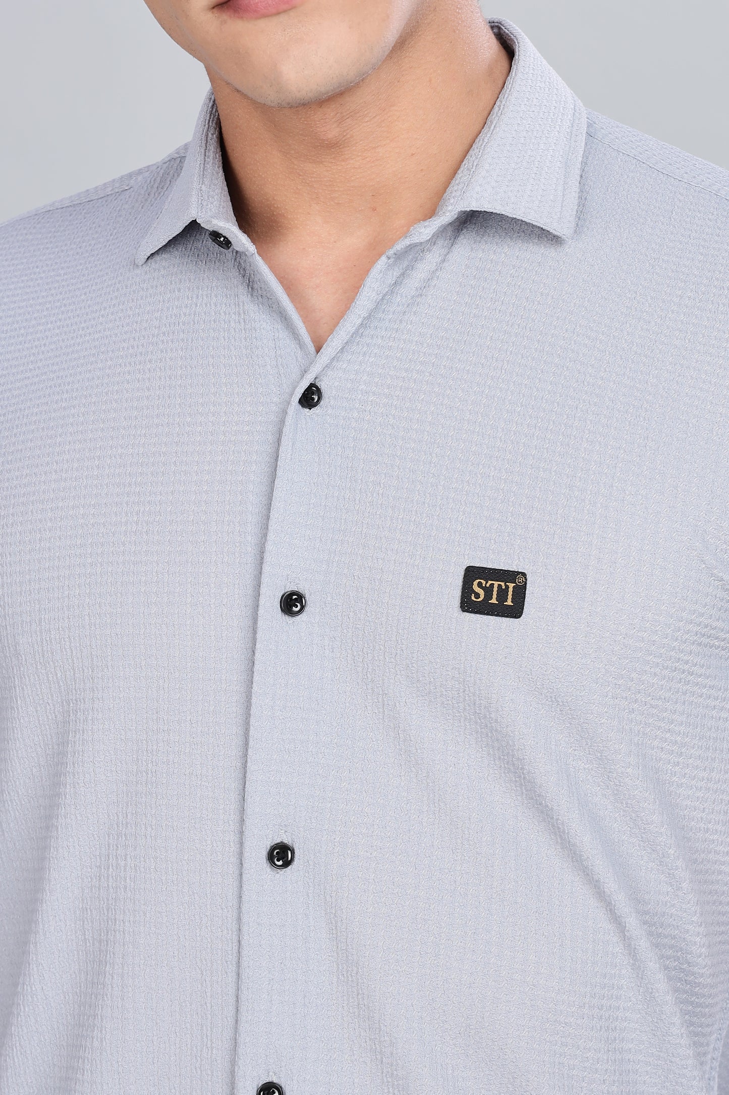 Grey Premium Cotton Blend Casual Shirt – Soft & Breathable Fabric