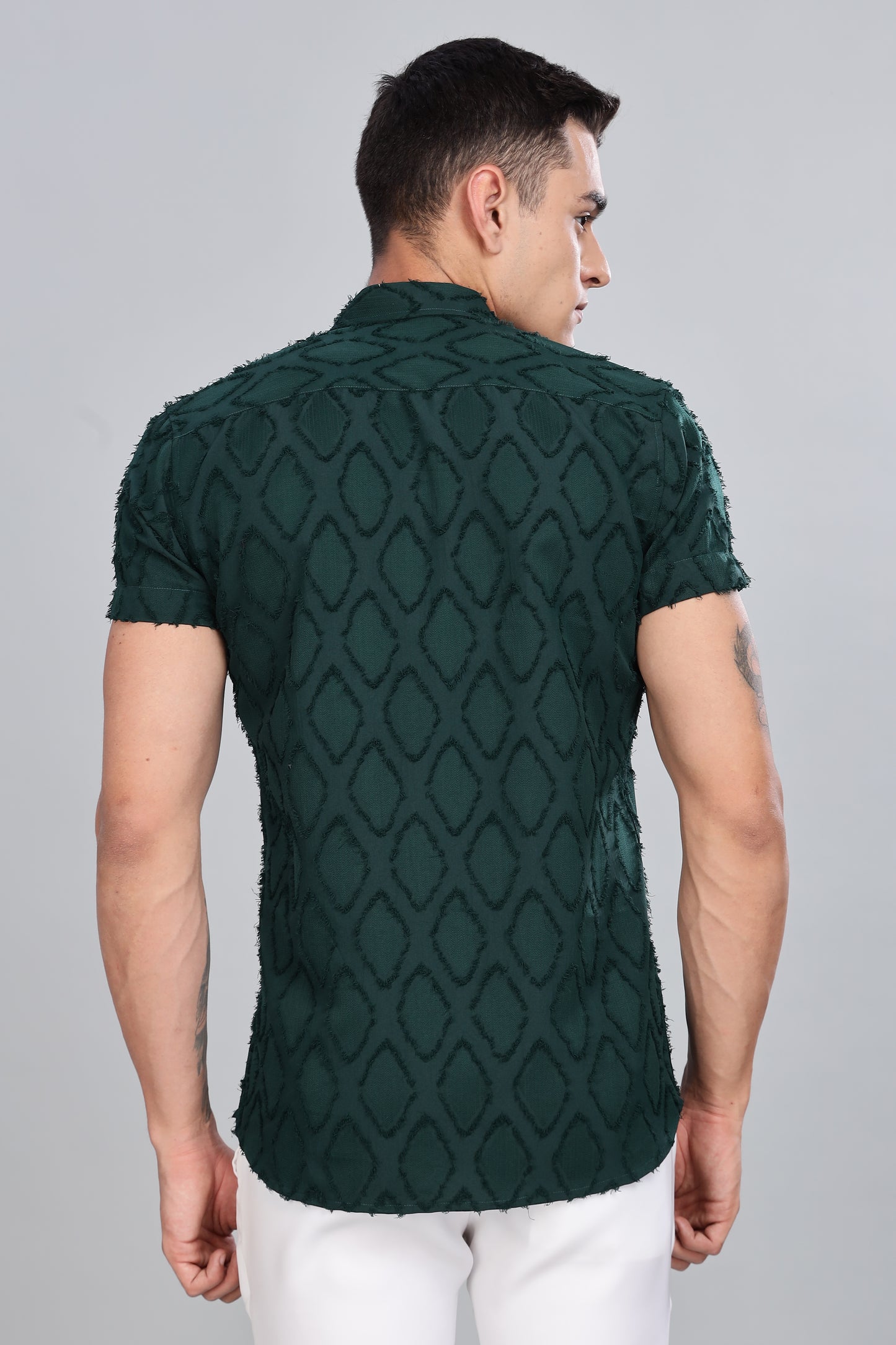Green Premium Textured Pattern Shirt