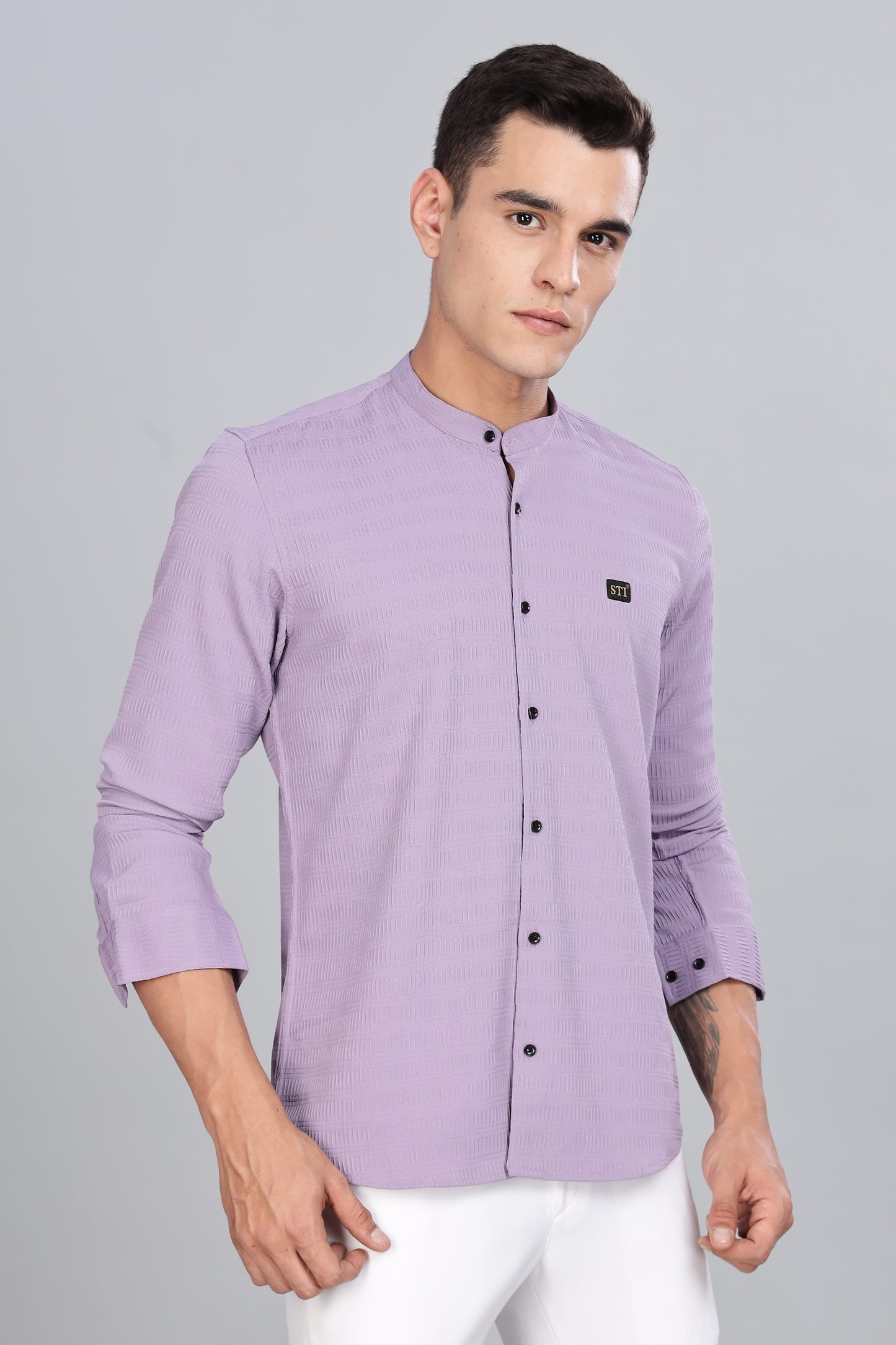 Purple Smart-Fit Spandex Shirt – Flexible & Long-Lasting