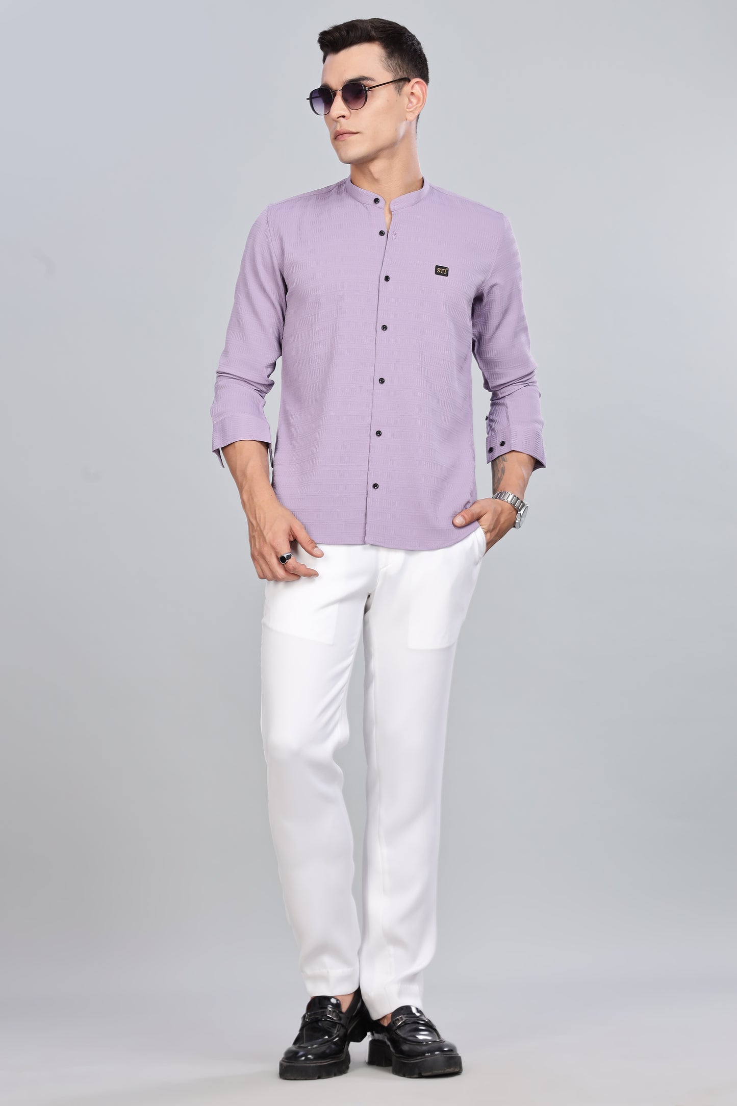 Purple Smart-Fit Spandex Shirt – Flexible & Long-Lasting