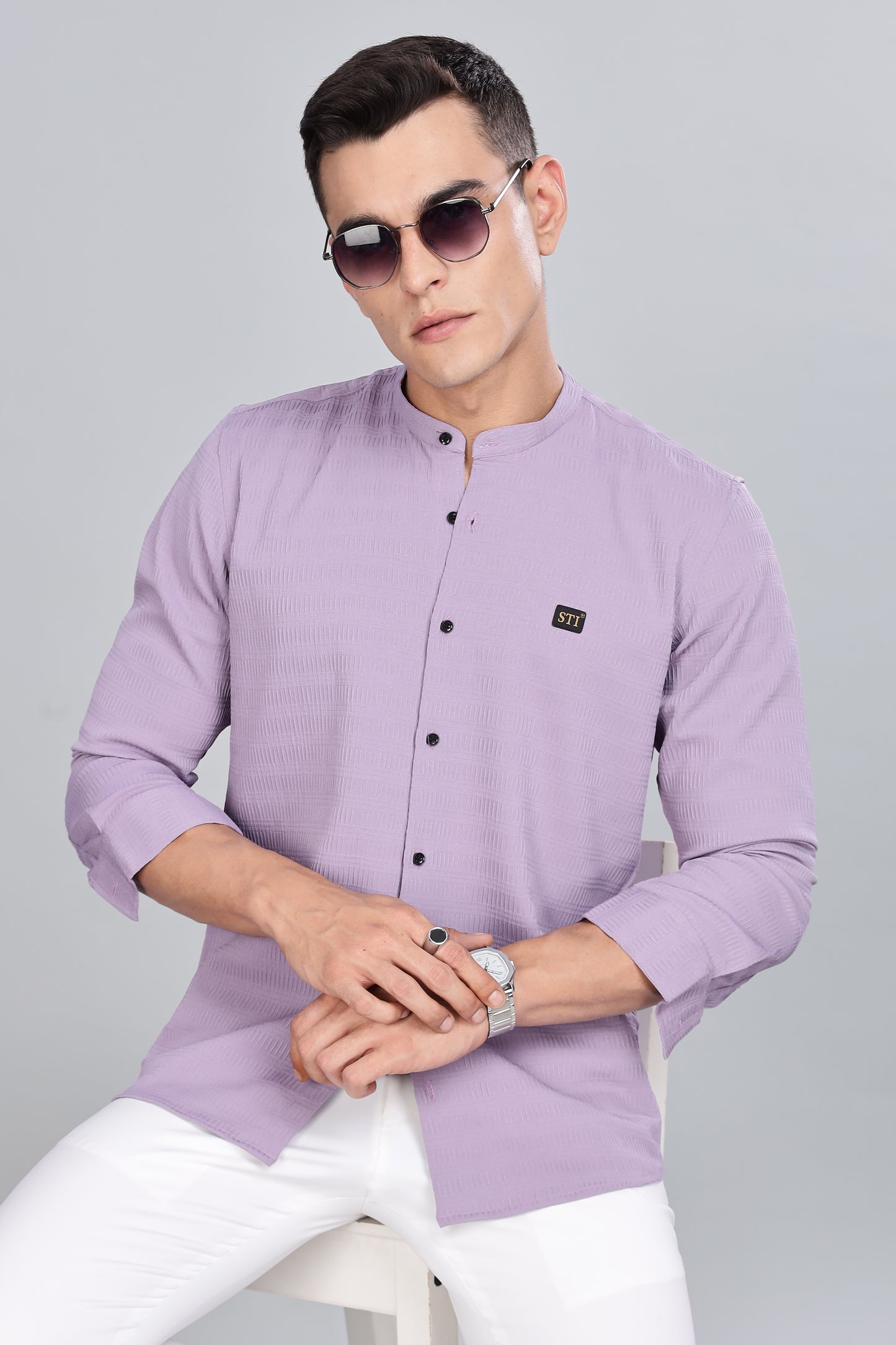 Purple Smart-Fit Spandex Shirt – Flexible & Long-Lasting
