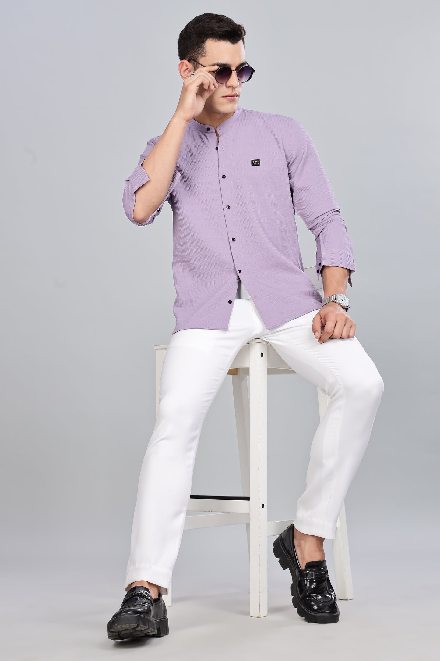 Purple Smart-Fit Spandex Shirt – Flexible & Long-Lasting