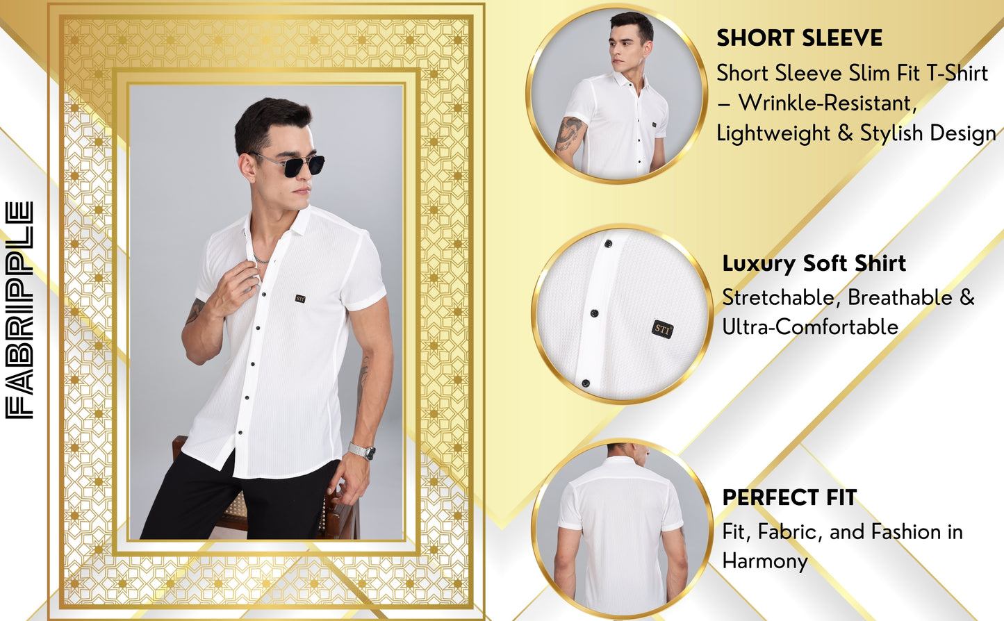 White Premium Cotton Blend Casual Shirt – Soft & Breathable Fabric