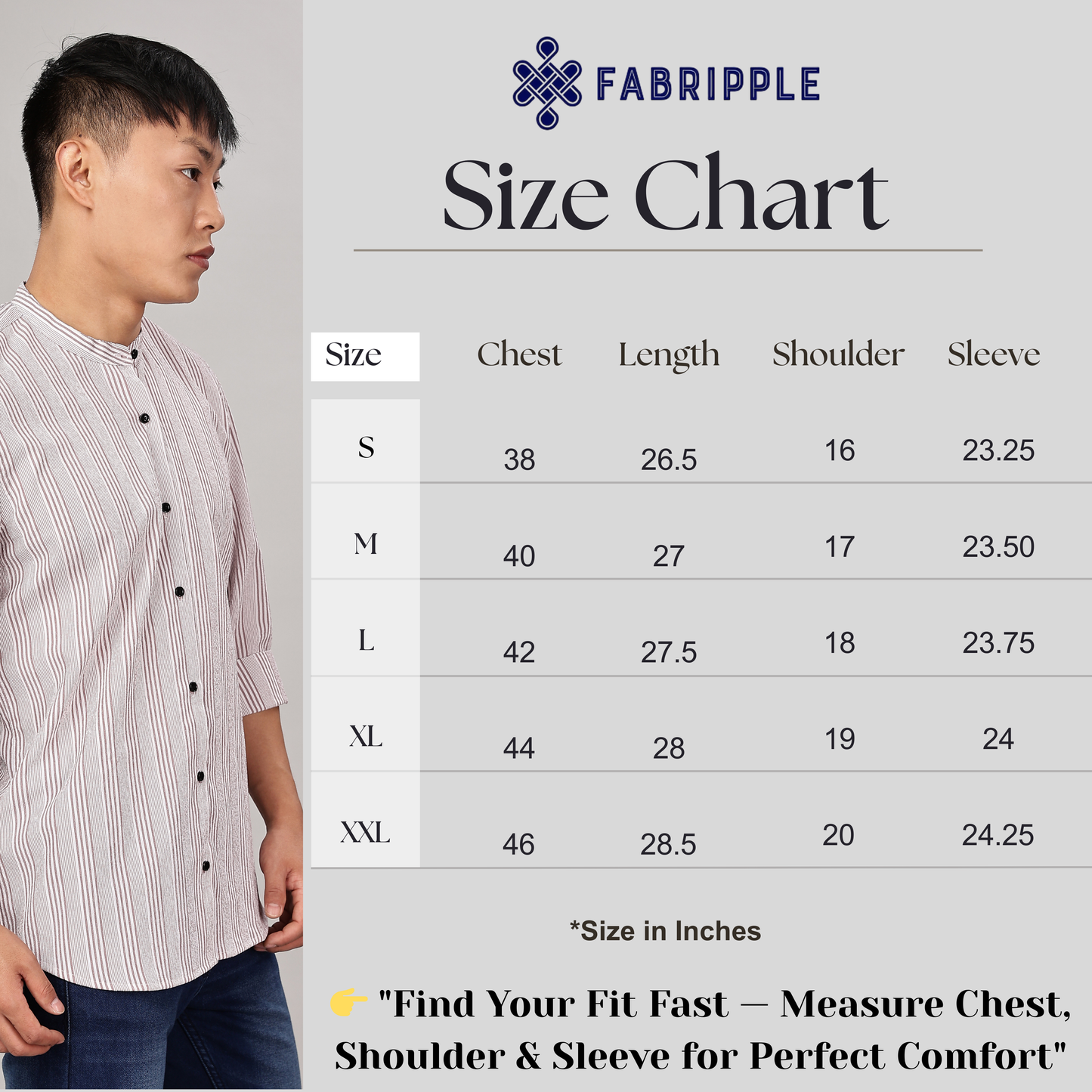 Men's Trendy Long Sleeve Striped Shirt(BEIGE)