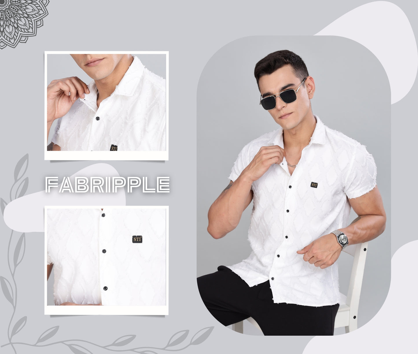 White Premium Textured Pattern Shirt