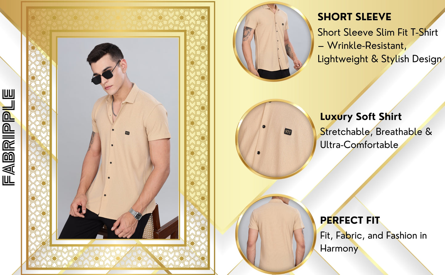 Beige Premium Cotton Blend Casual Shirt – Soft & Breathable Fabric