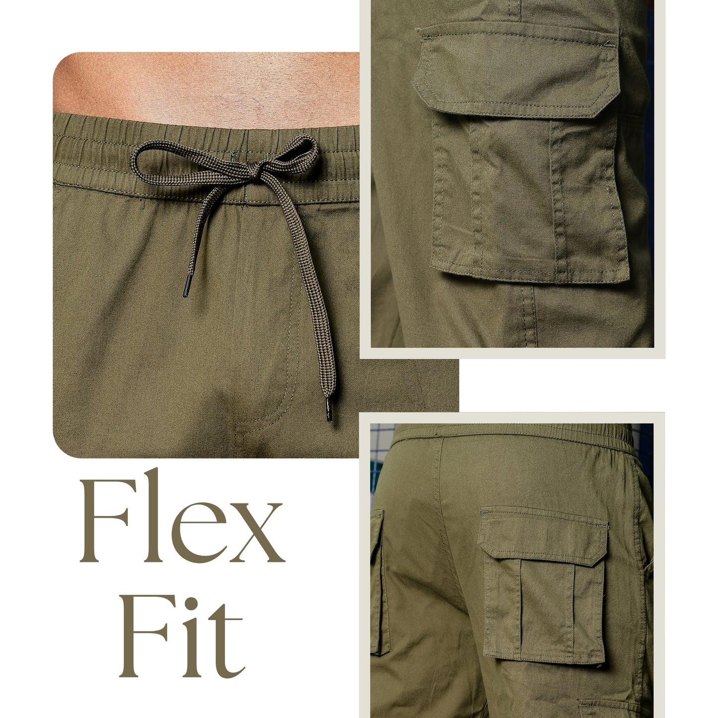 Green Solid Cargo Pants Fabric – Comfortable and Durable for Everyday Wear