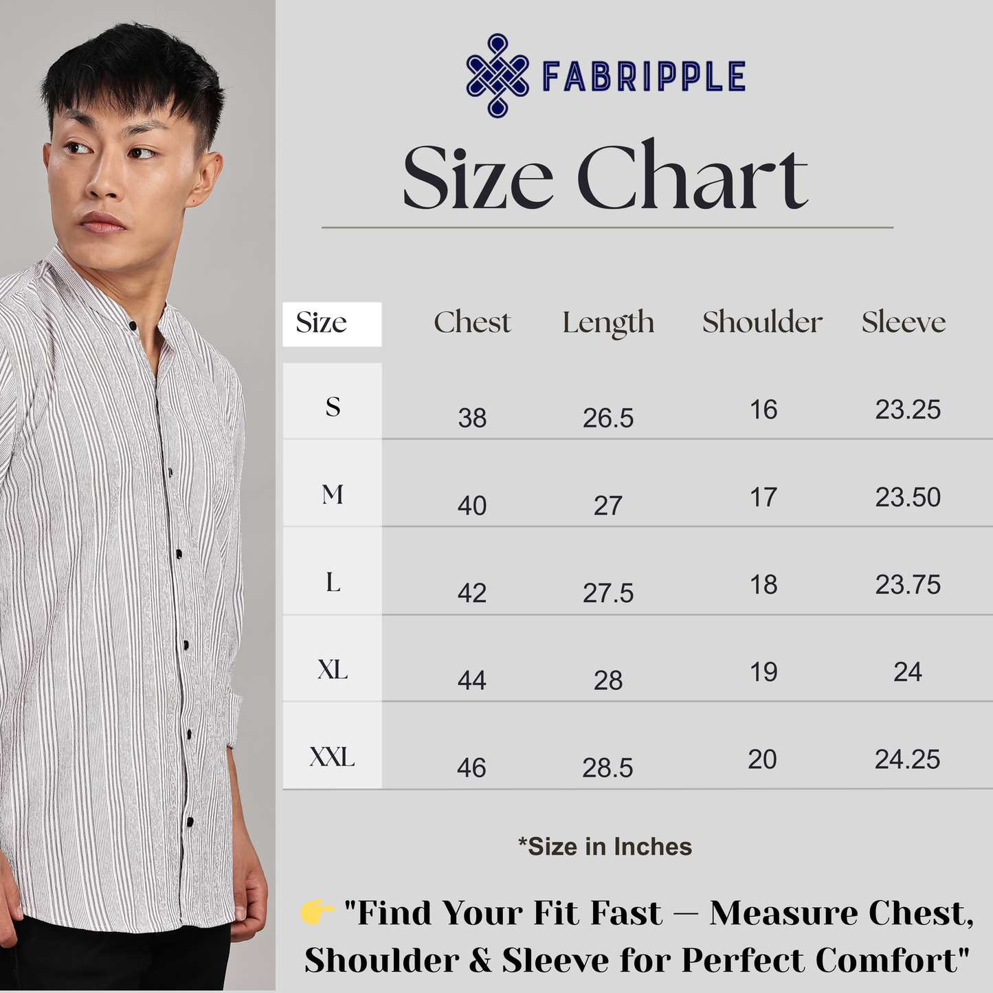 Men's Trendy Long Sleeve Striped Shirt(Grey)