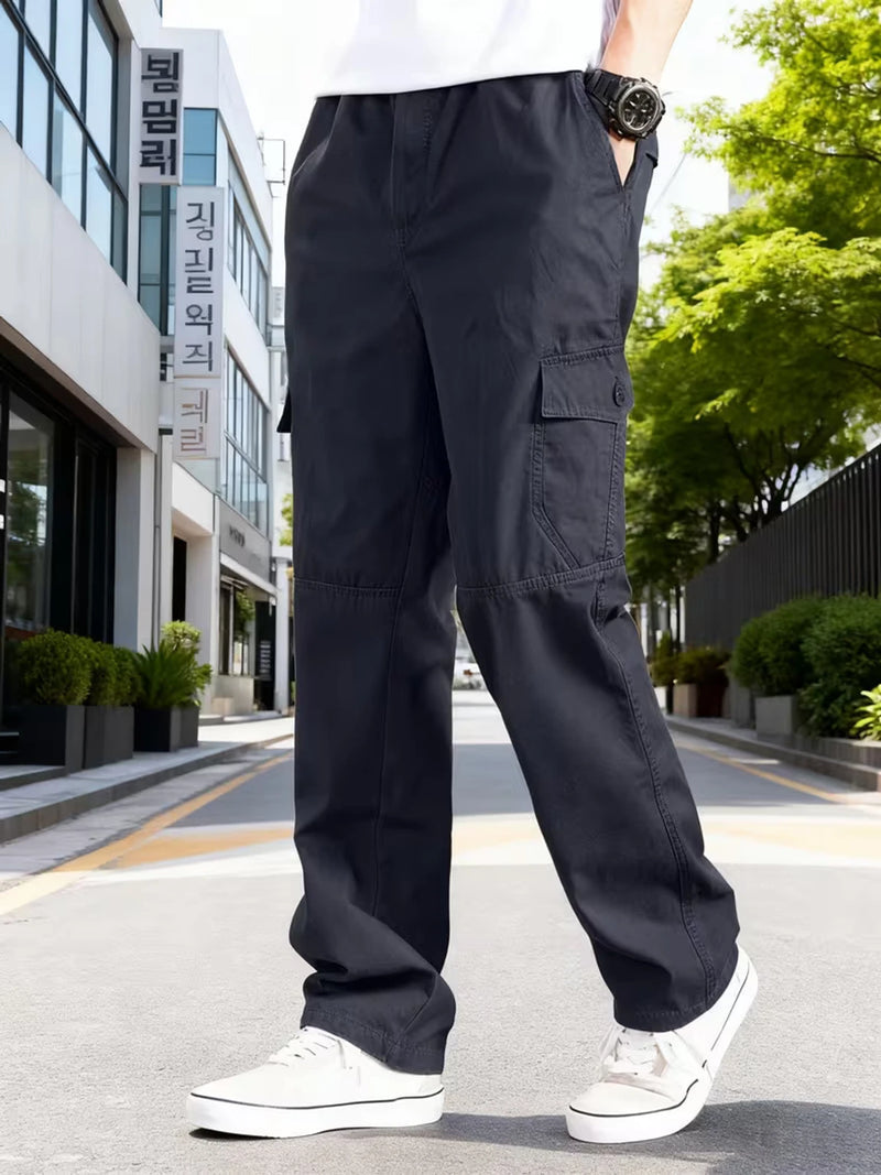 Fabripple Men’s Dark Grey Utility Cargo Pants