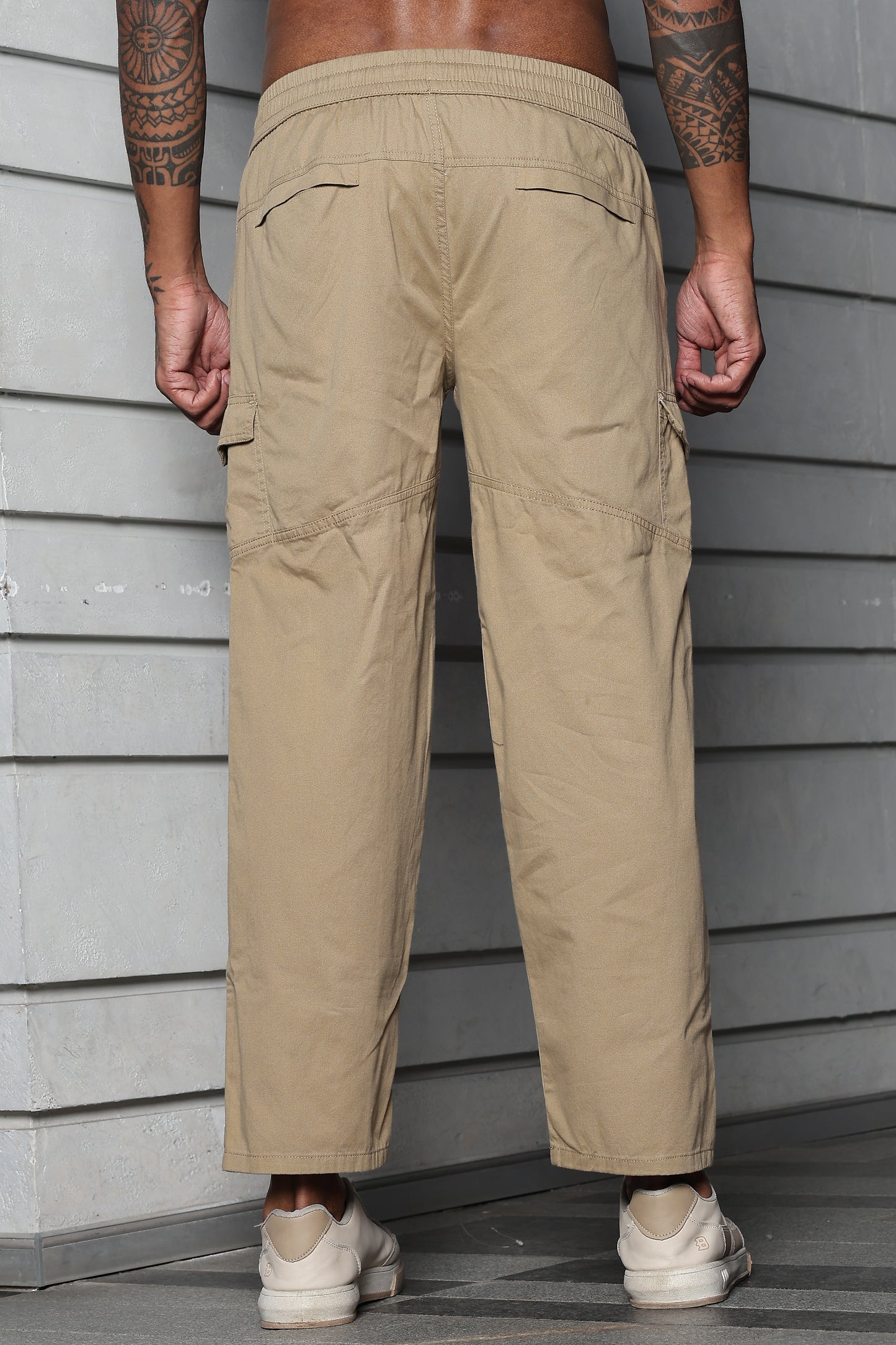Men’s Heavy-Duty Cotton Cargo Pants(BEIGE) – Rugged Style, All-Day Comfort