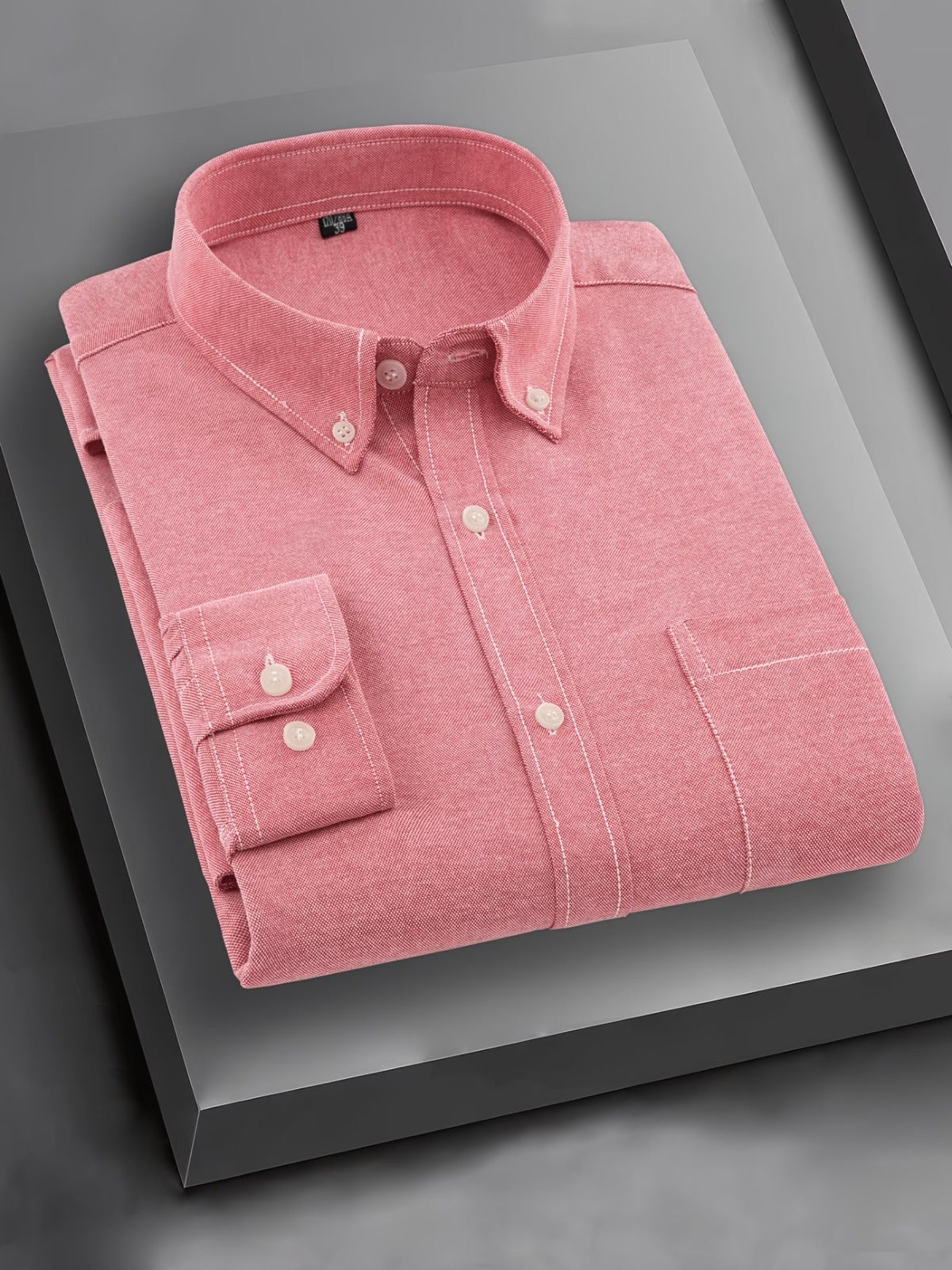Men’s Pink Solid Full Sleeve Button Down Casual Shirt