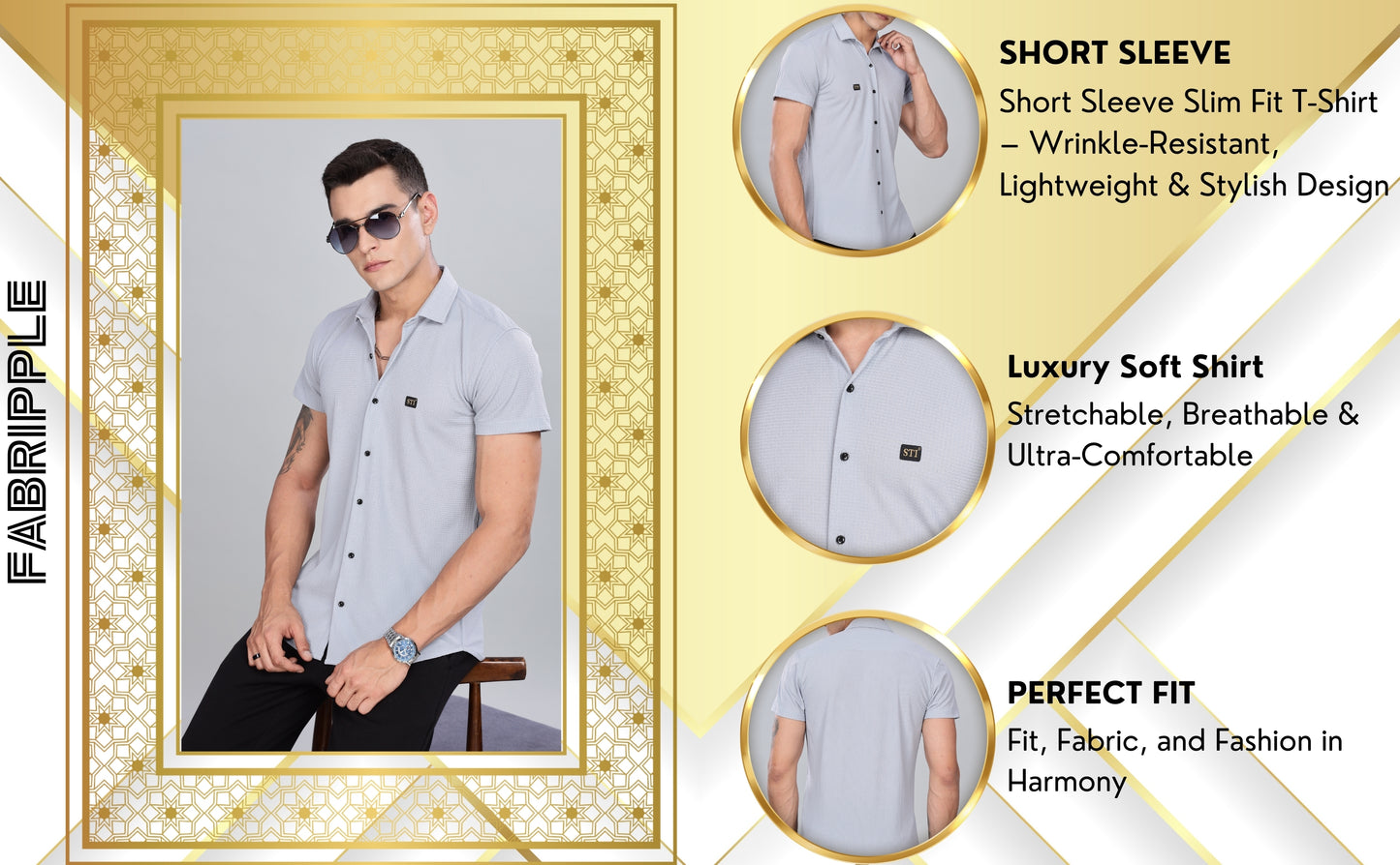 Grey Premium Cotton Blend Casual Shirt – Soft & Breathable Fabric