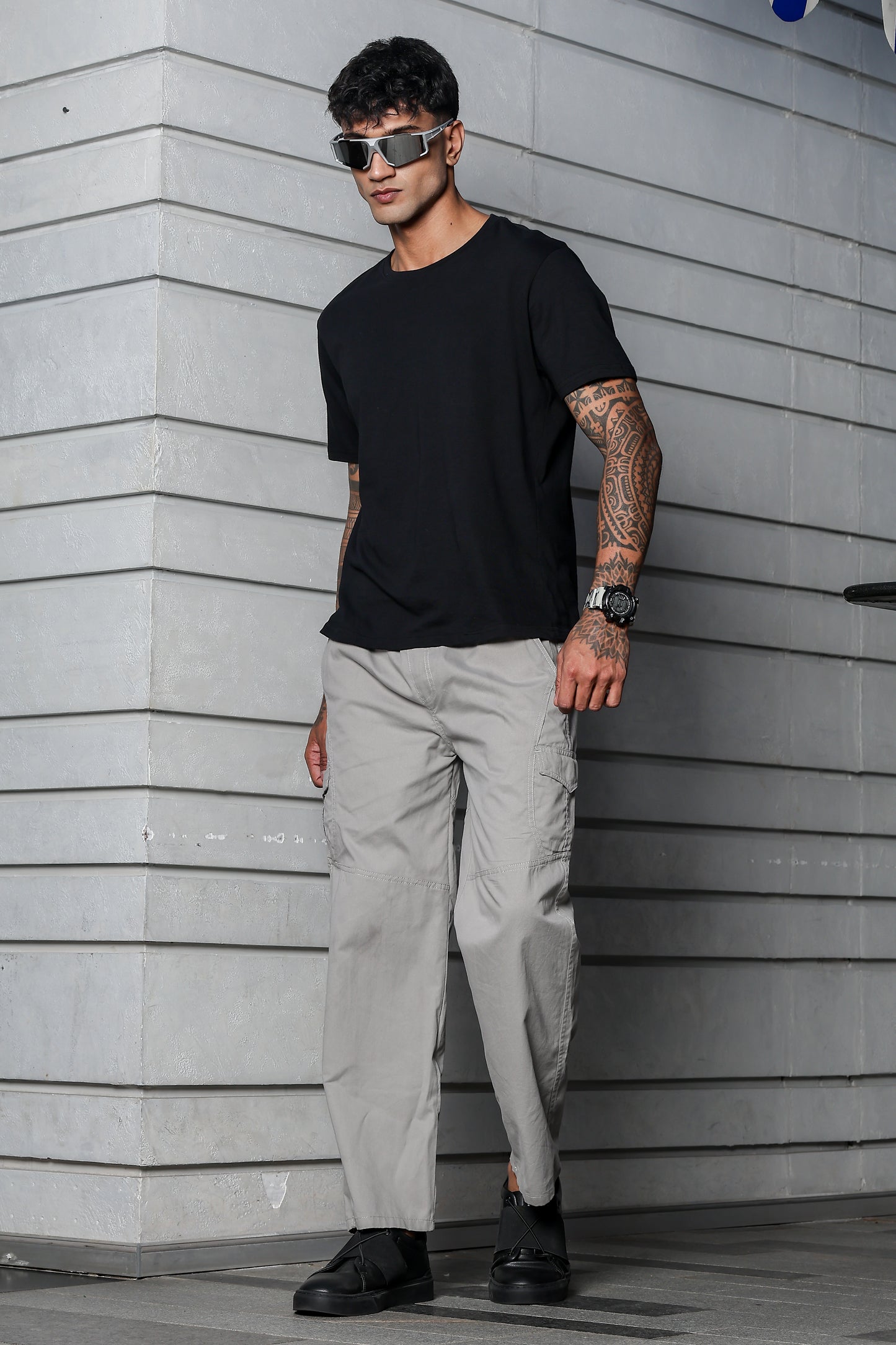 Men’s Heavy-Duty Cotton Cargo Pants(Light-Grey) – Rugged Style, All-Day Comfort