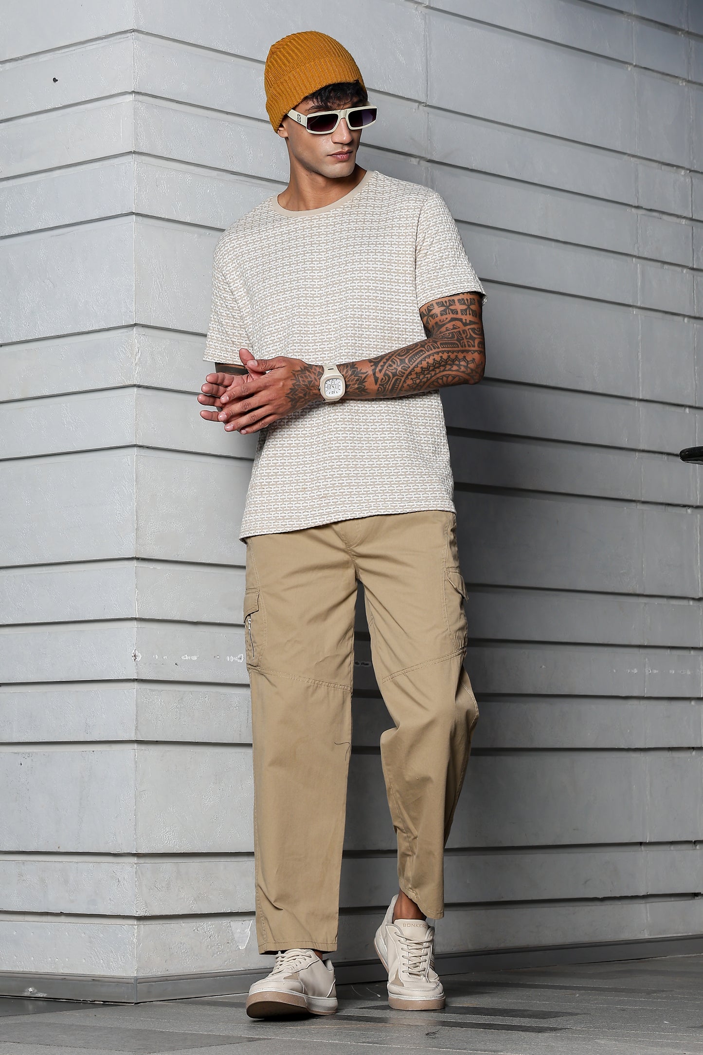 Men’s Heavy-Duty Cotton Cargo Pants(BEIGE) – Rugged Style, All-Day Comfort