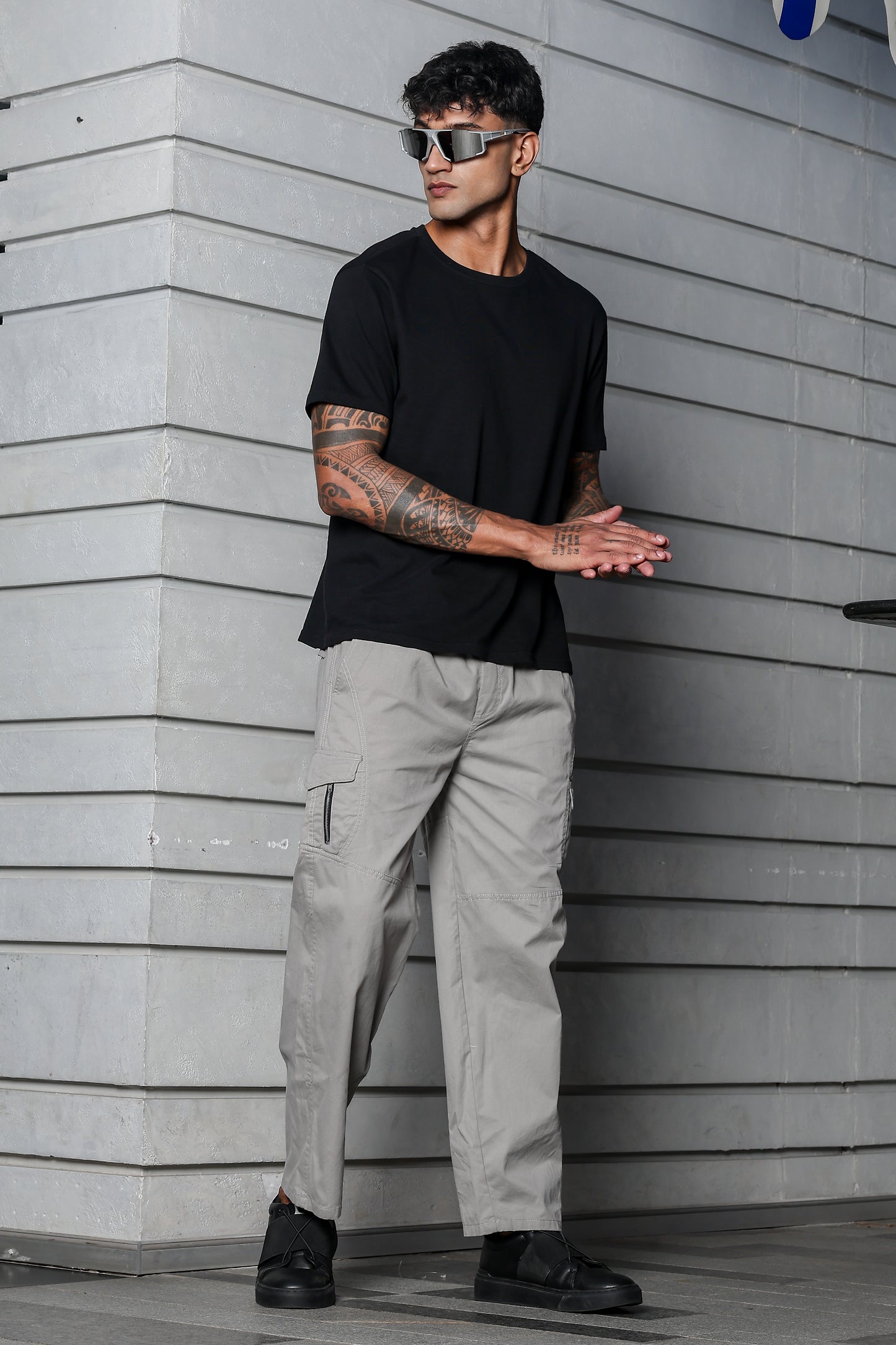 Men’s Heavy-Duty Cotton Cargo Pants(Light-Grey) – Rugged Style, All-Day Comfort