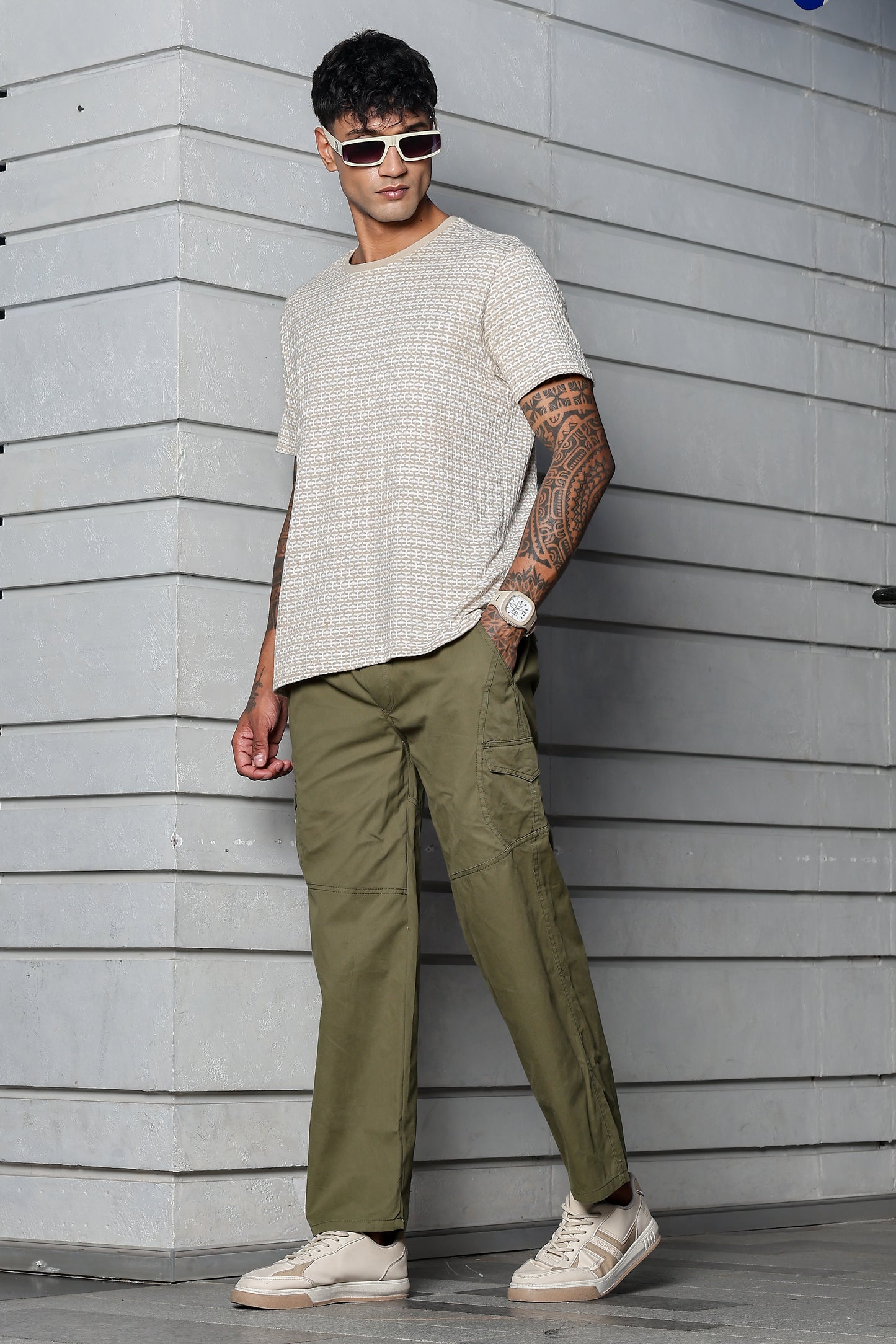 Men’s Heavy-Duty Cotton Cargo Pants(GREEN) – Rugged Style, All-Day Comfort