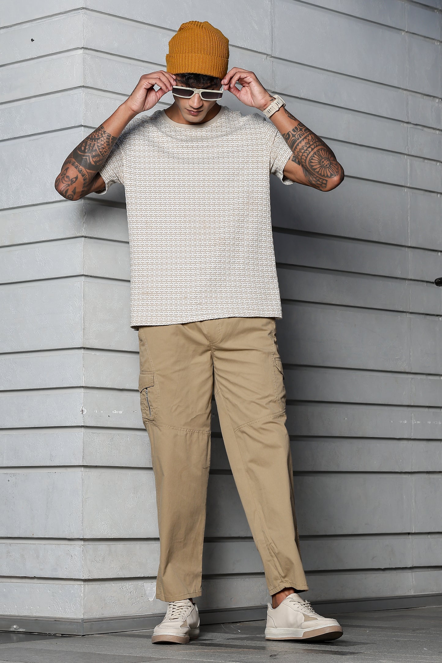 Men’s Heavy-Duty Cotton Cargo Pants(BEIGE) – Rugged Style, All-Day Comfort
