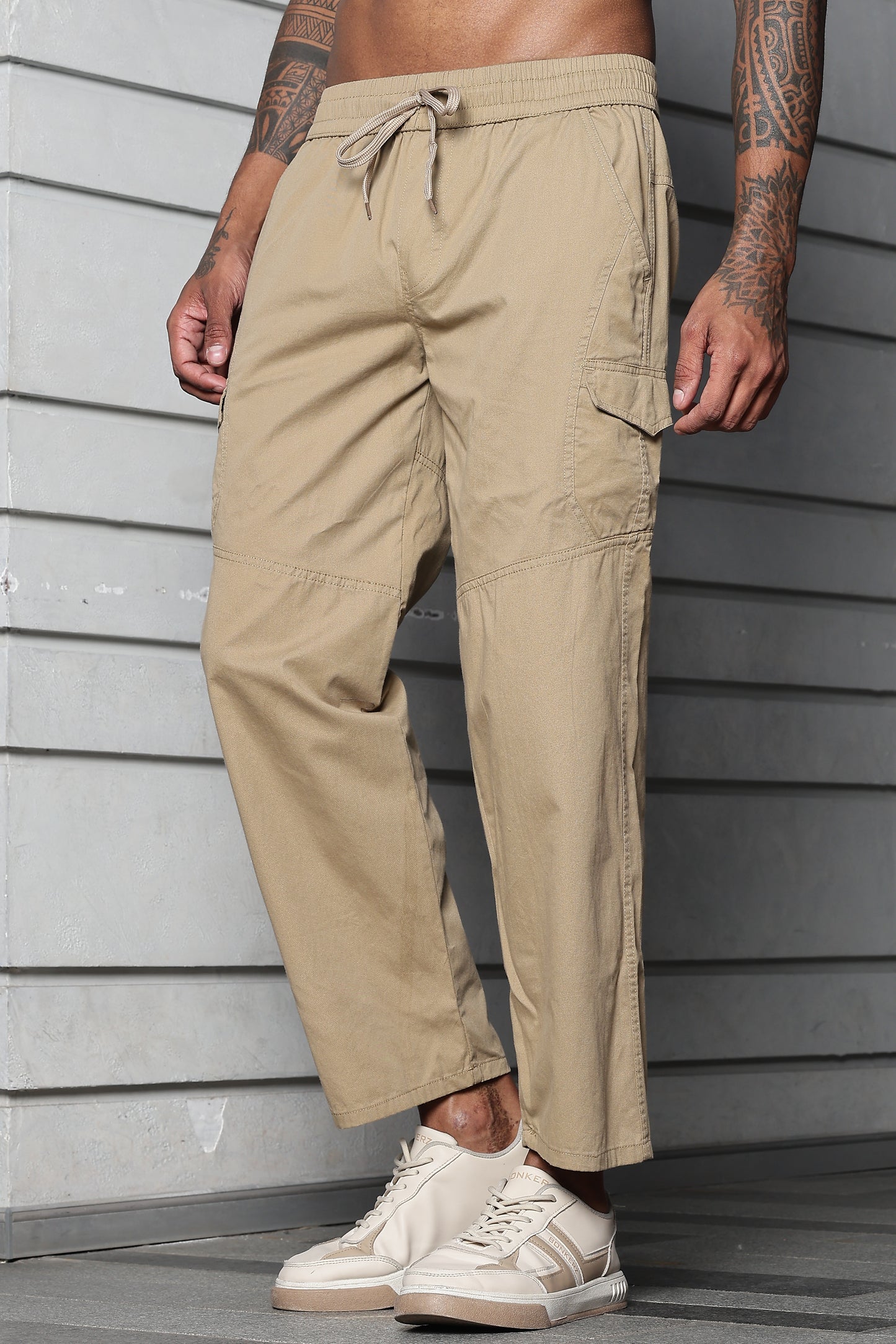Men’s Heavy-Duty Cotton Cargo Pants(BEIGE) – Rugged Style, All-Day Comfort