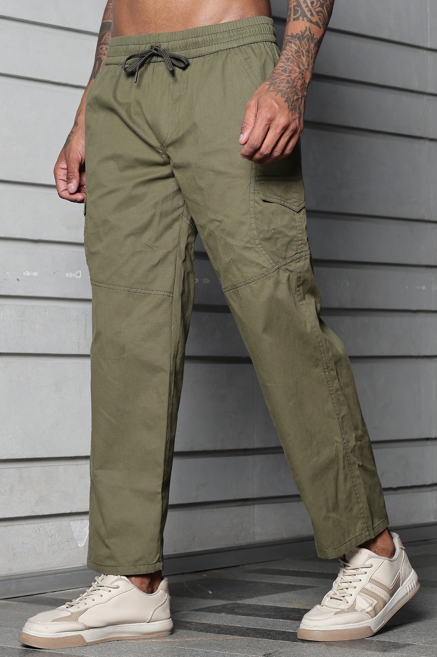 Men’s Heavy-Duty Cotton Cargo Pants(GREEN) – Rugged Style, All-Day Comfort
