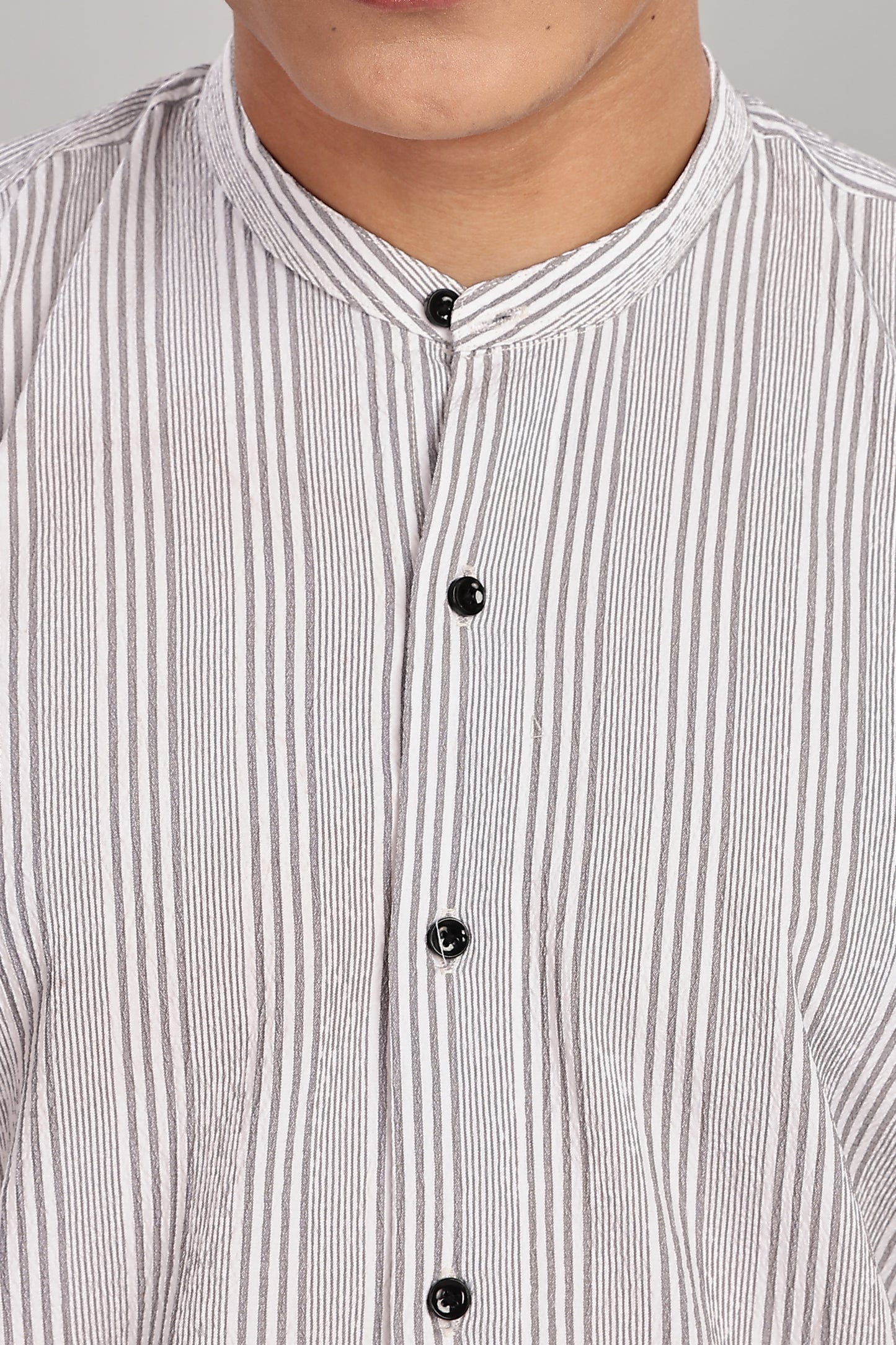 Men's Trendy Long Sleeve Striped Shirt(Grey)
