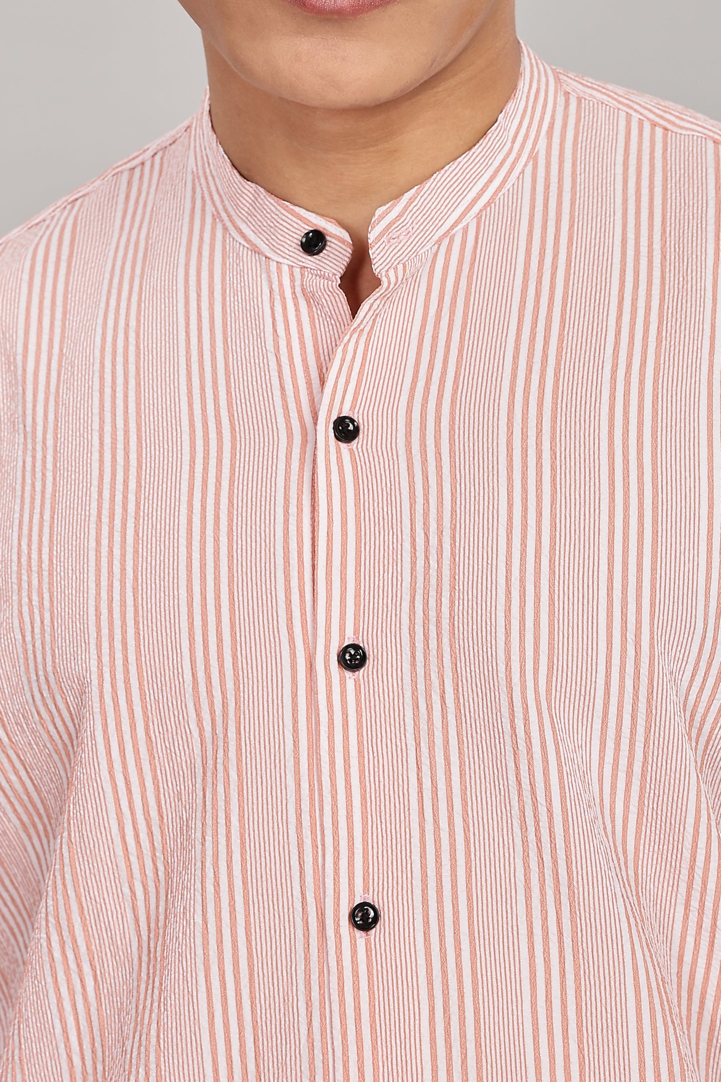 Men's Trendy Long Sleeve Striped Shirt(ORANGE)