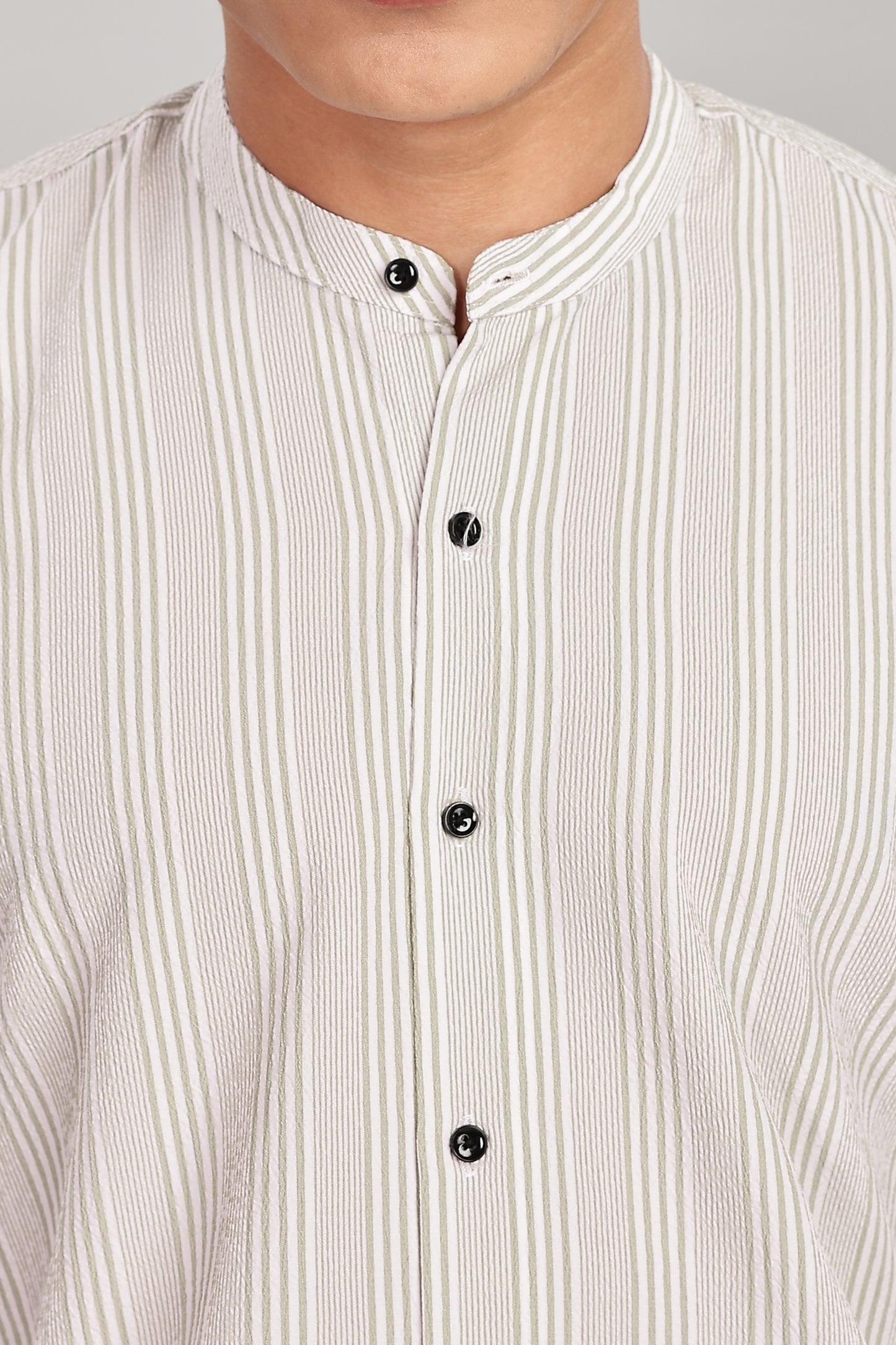 Men's Trendy Long Sleeve Striped Shirt(OFF-WHITE)