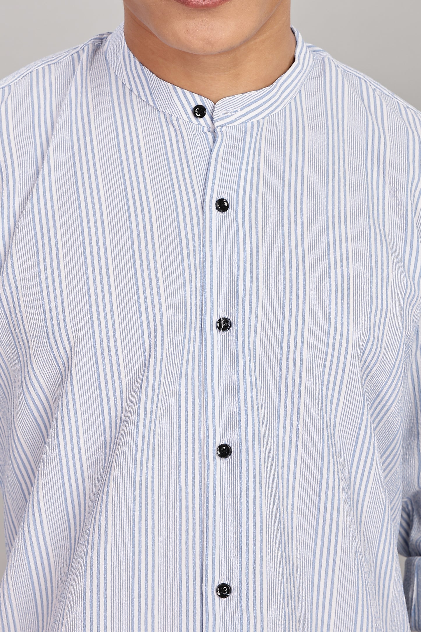 Men's Trendy Long Sleeve Striped Shirt(SKY)