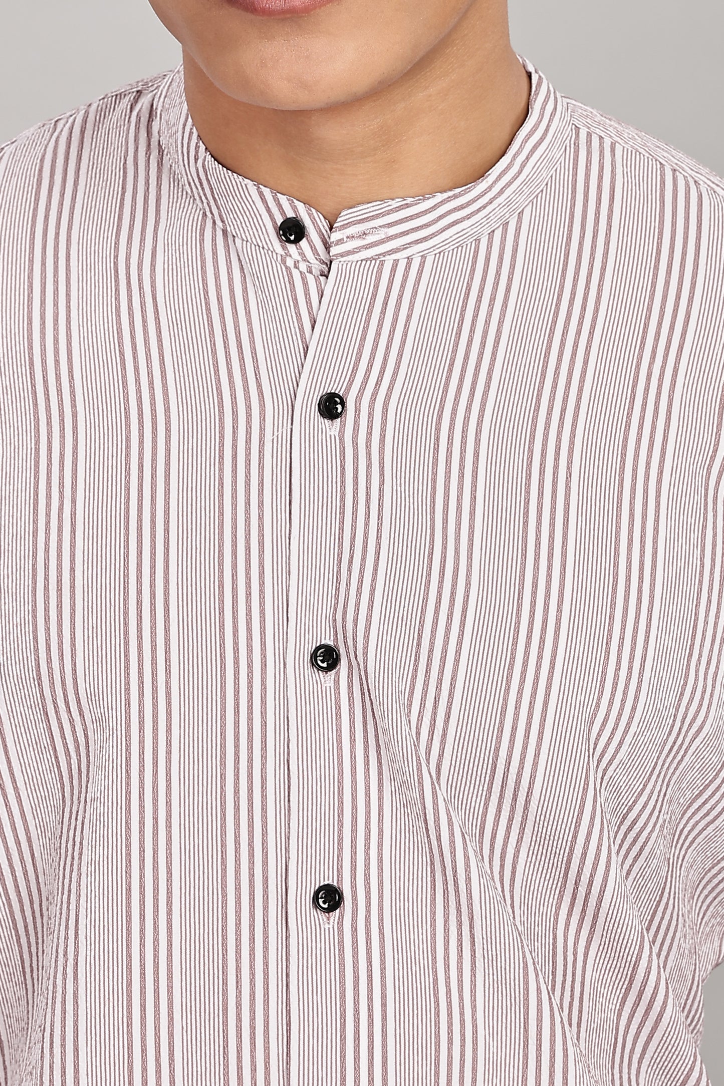 Men's Trendy Long Sleeve Striped Shirt(BEIGE)