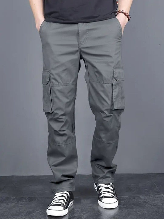Fabripple Men’s Light Grey Utility Cargo Pants