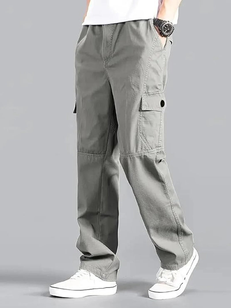 Fabripple Men’s Light Grey Utility Cargo Pants