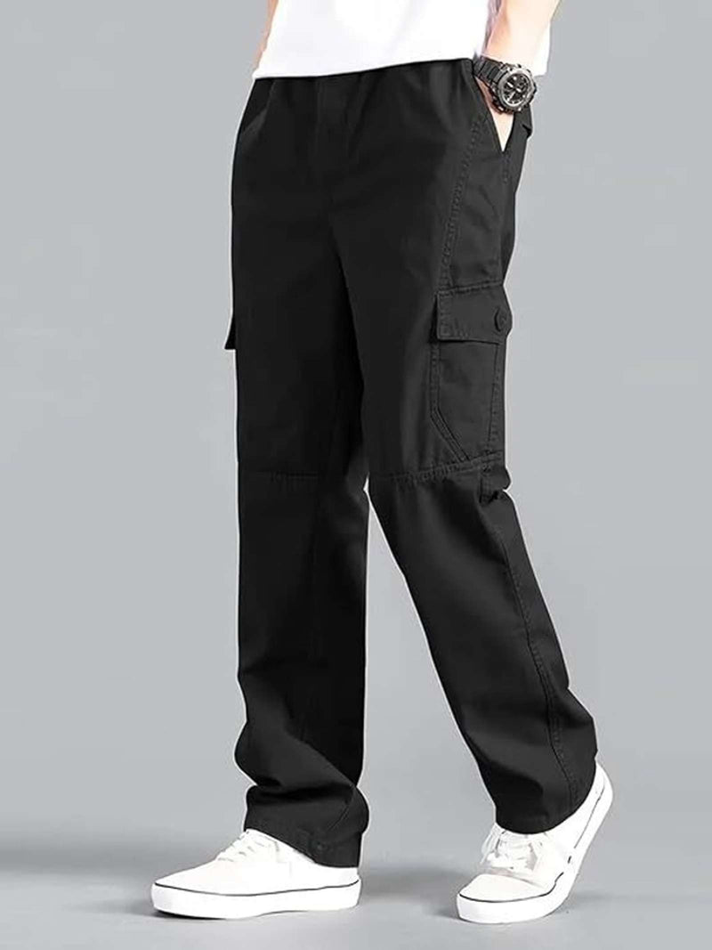 Fabripple Men’s Black Utility Cargo Pants