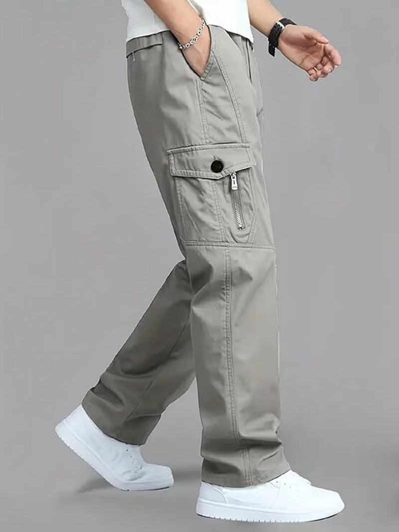 Fabripple Men’s Light Grey Utility Cargo Pants