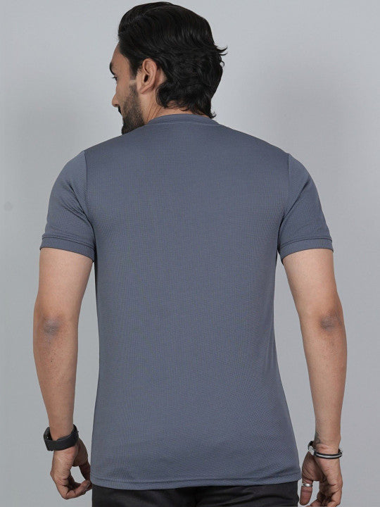 Men’s Grey Los Angeles Printed Textured T-Shirt