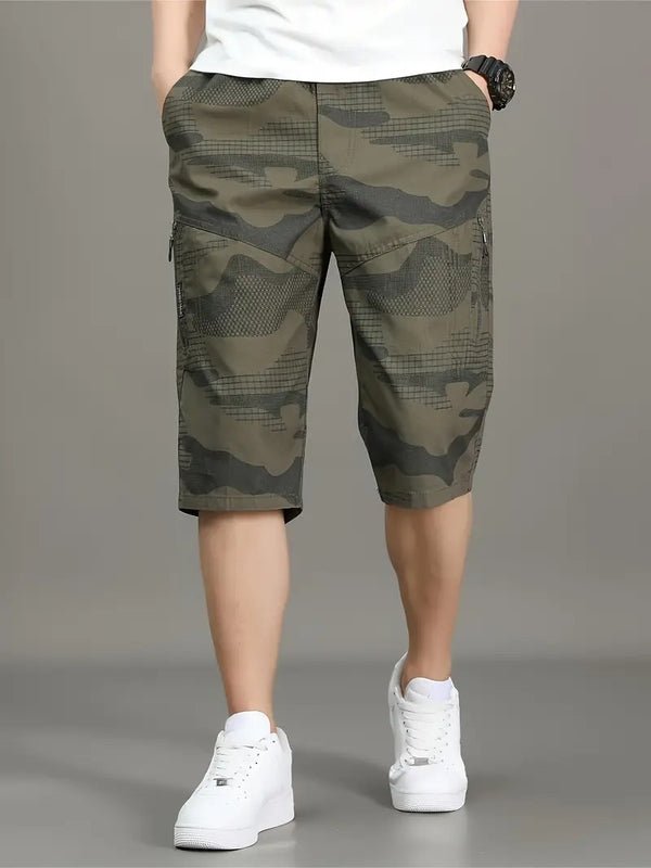 Men’s Green Camo Utility Cargo Shorts