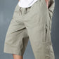 Men’s Light Grey Utility Capri Shorts – Relaxed Fit Casual Below Knee Shorts